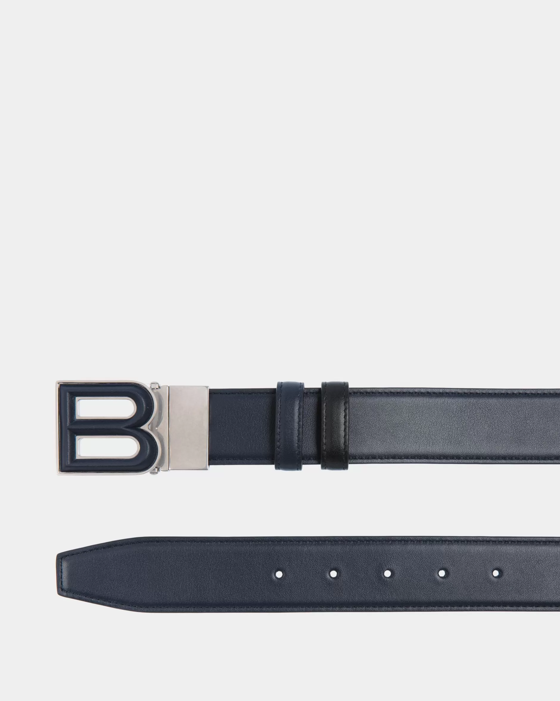 Bally B Bold 35 mm Verstellbarer Wendegürtel Aus Leder In Navy Blue Und Schwarz Mehrfarbig Clearance