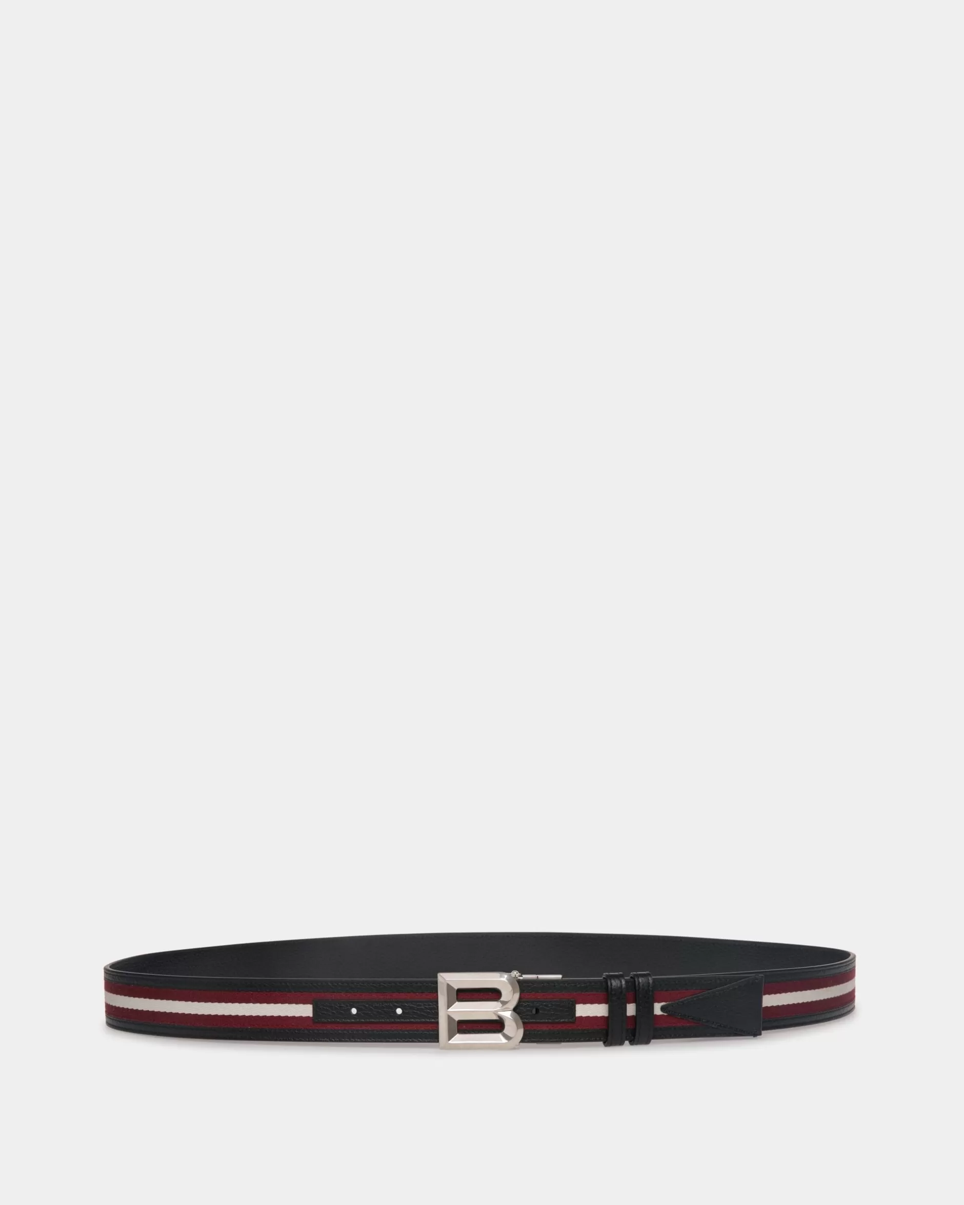 Bally B Bold 35 mm Wendegürtel Aus Stoff Und Leder In Und Weiß Rot Discount