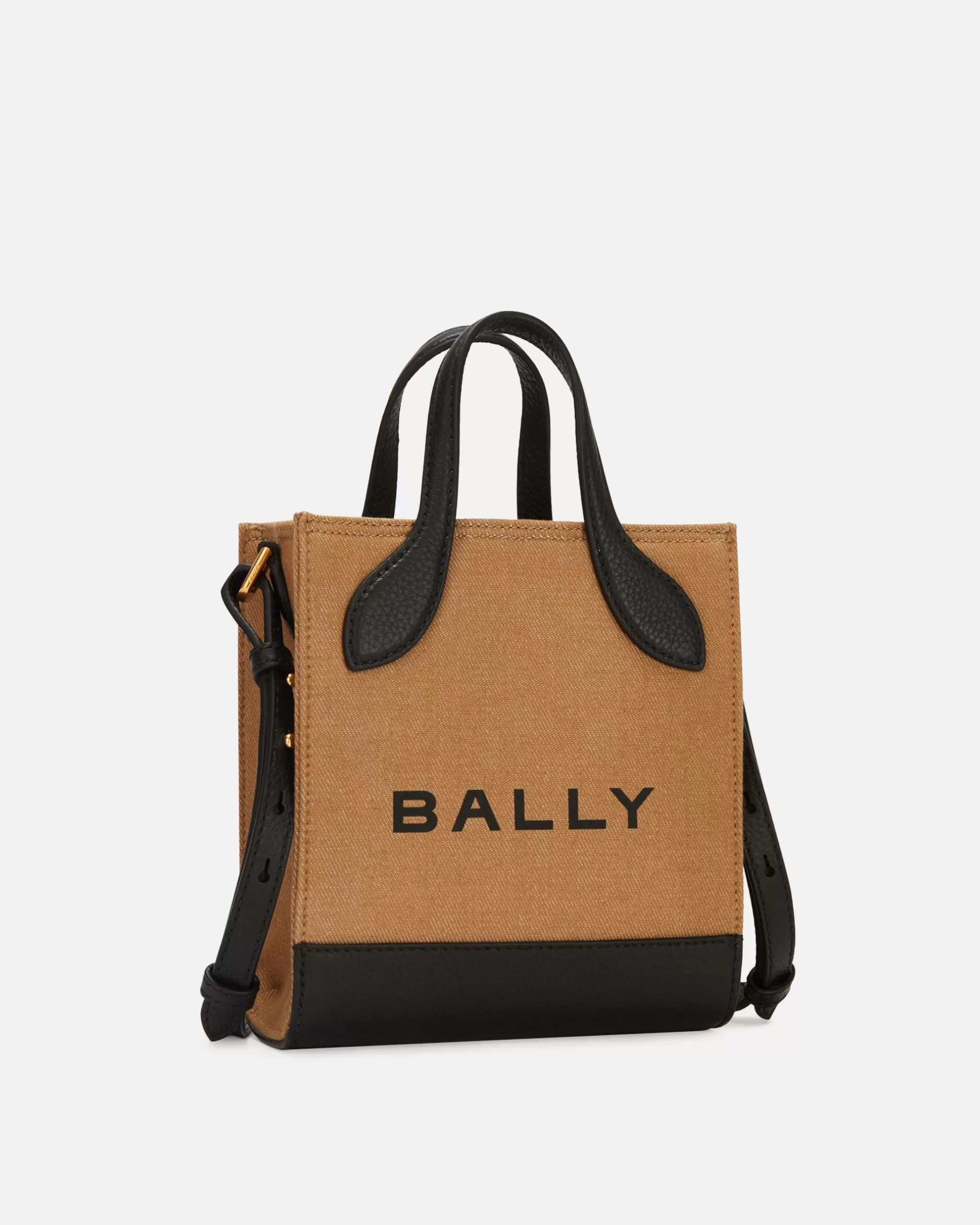 Bally Bar Mini-Tragetasche Aus Canvas Und Leder In Und Schwarz Beige Flash Sale
