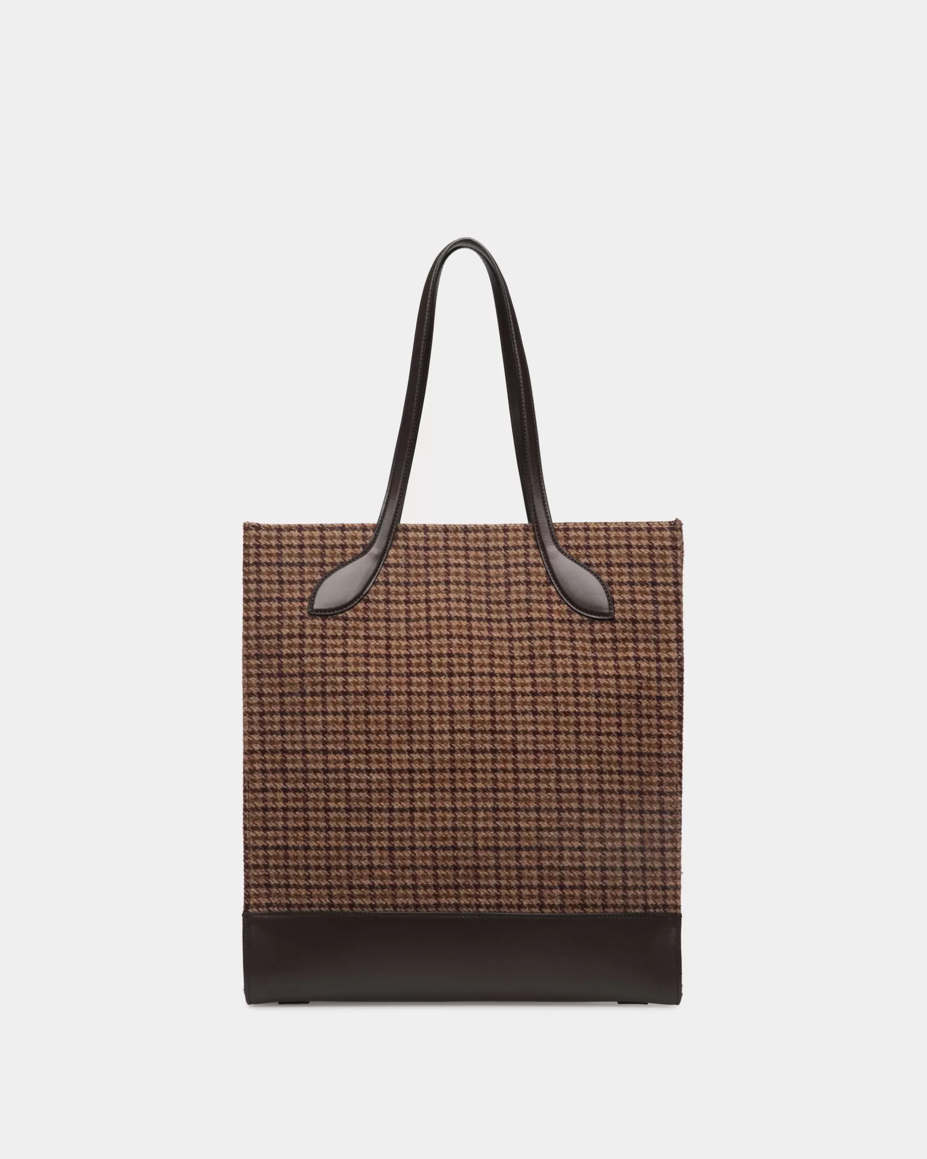 Bally Bar Tragetasche Aus Wolle Und Leder Mit Karomuster In tönen Braun Discount
