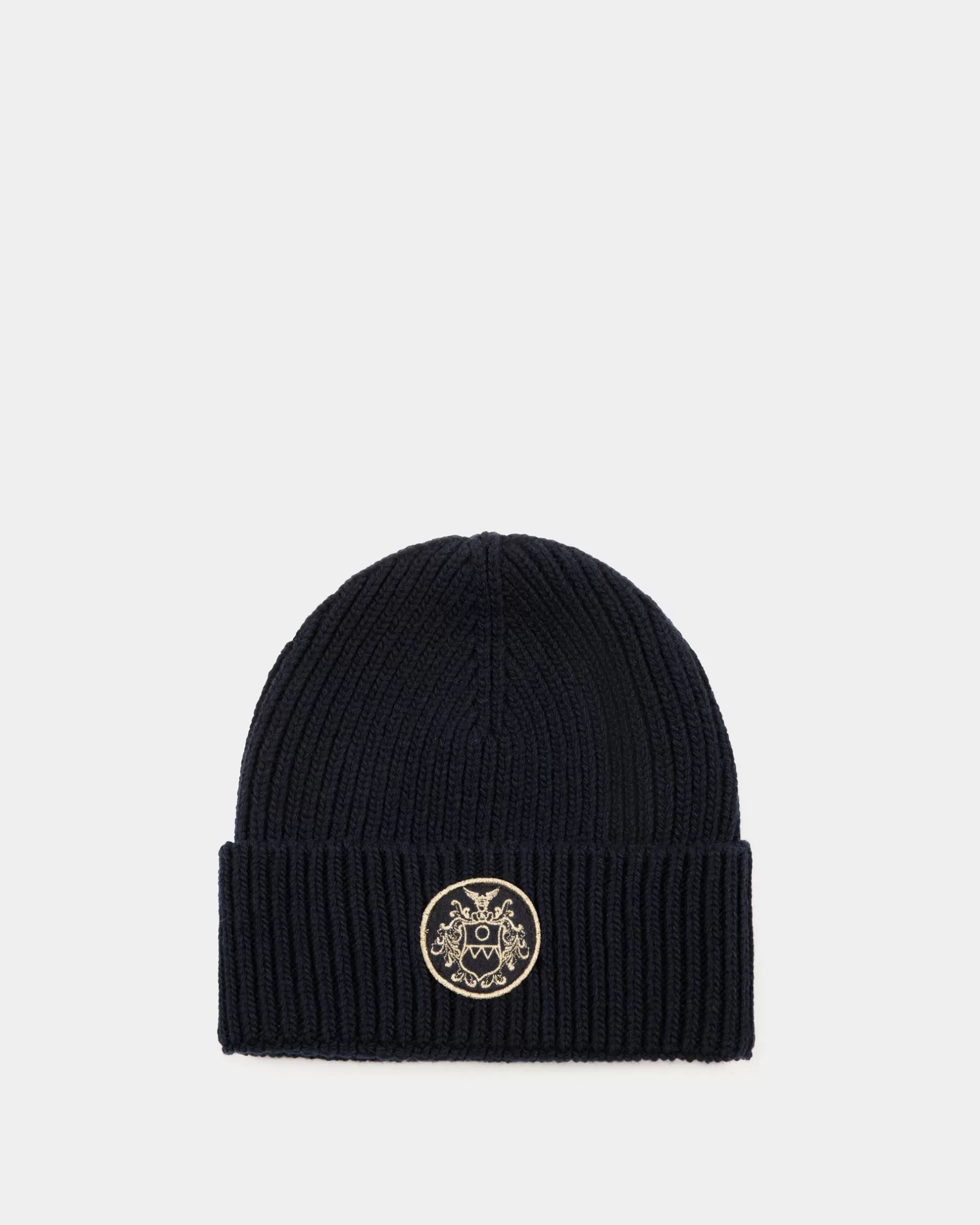 Bally Beanie-Mütze Aus Wolle In Navy Blue Aus Der Adrien Brody Travel-Kollektion Blau Flash Sale