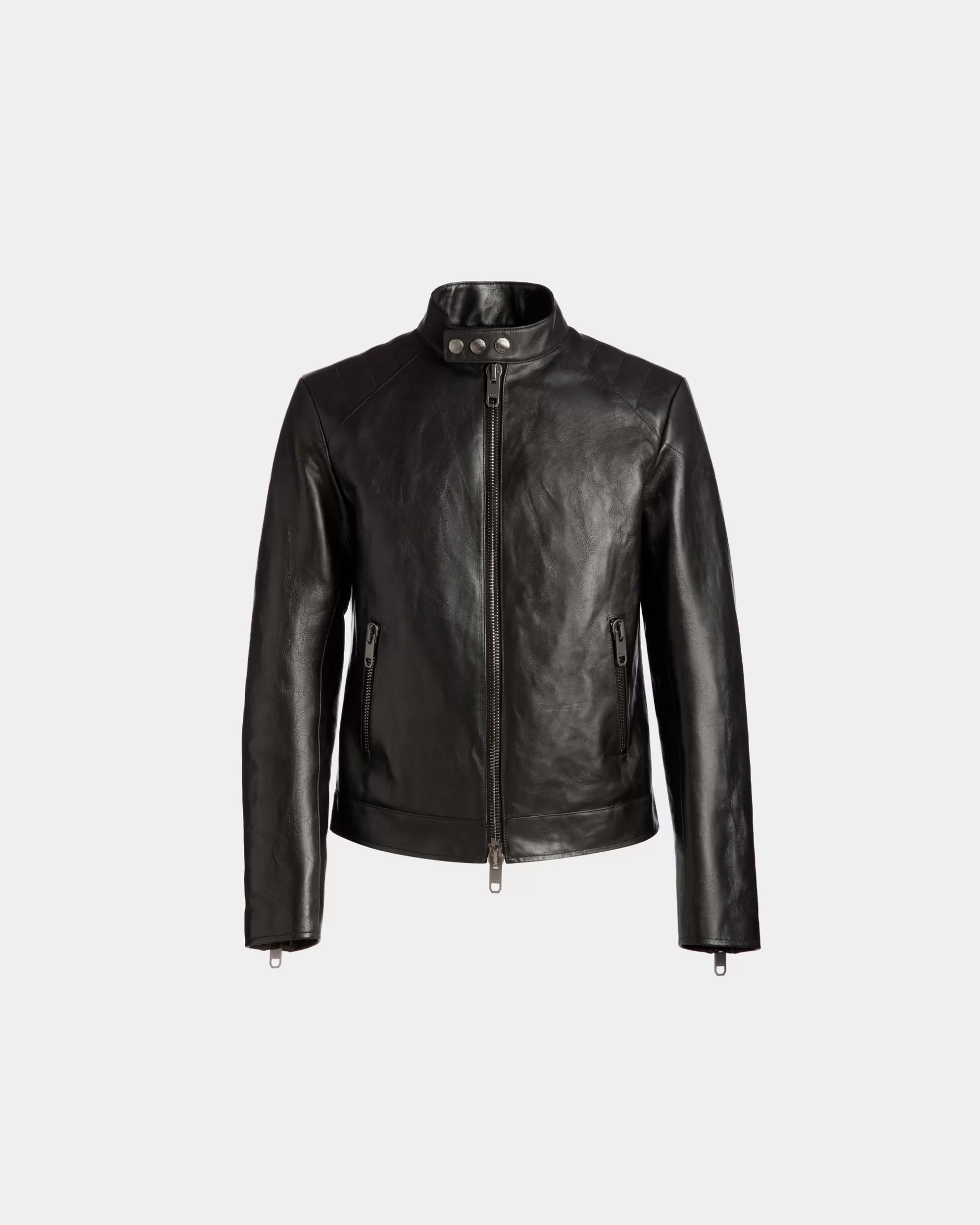 Bally Bikerjacke Aus Leder In Aus Der Adrien Brody Travel-Kollektion Schwarz Sale