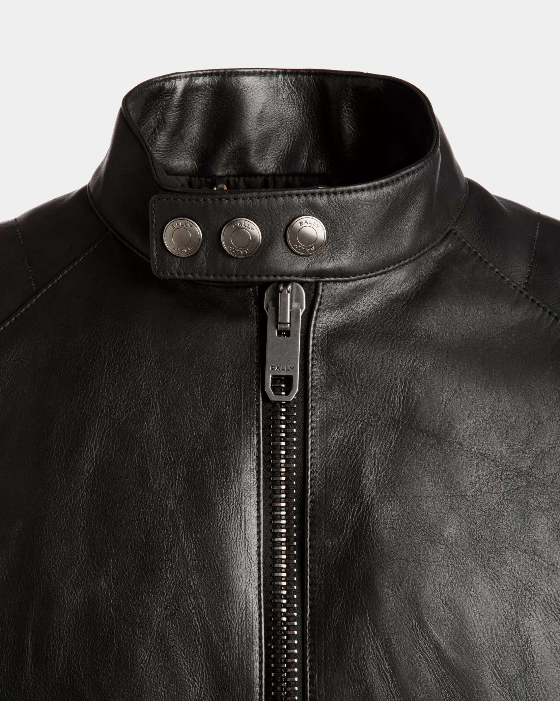 Bally Bikerjacke Aus Leder In Aus Der Adrien Brody Travel-Kollektion Schwarz Sale