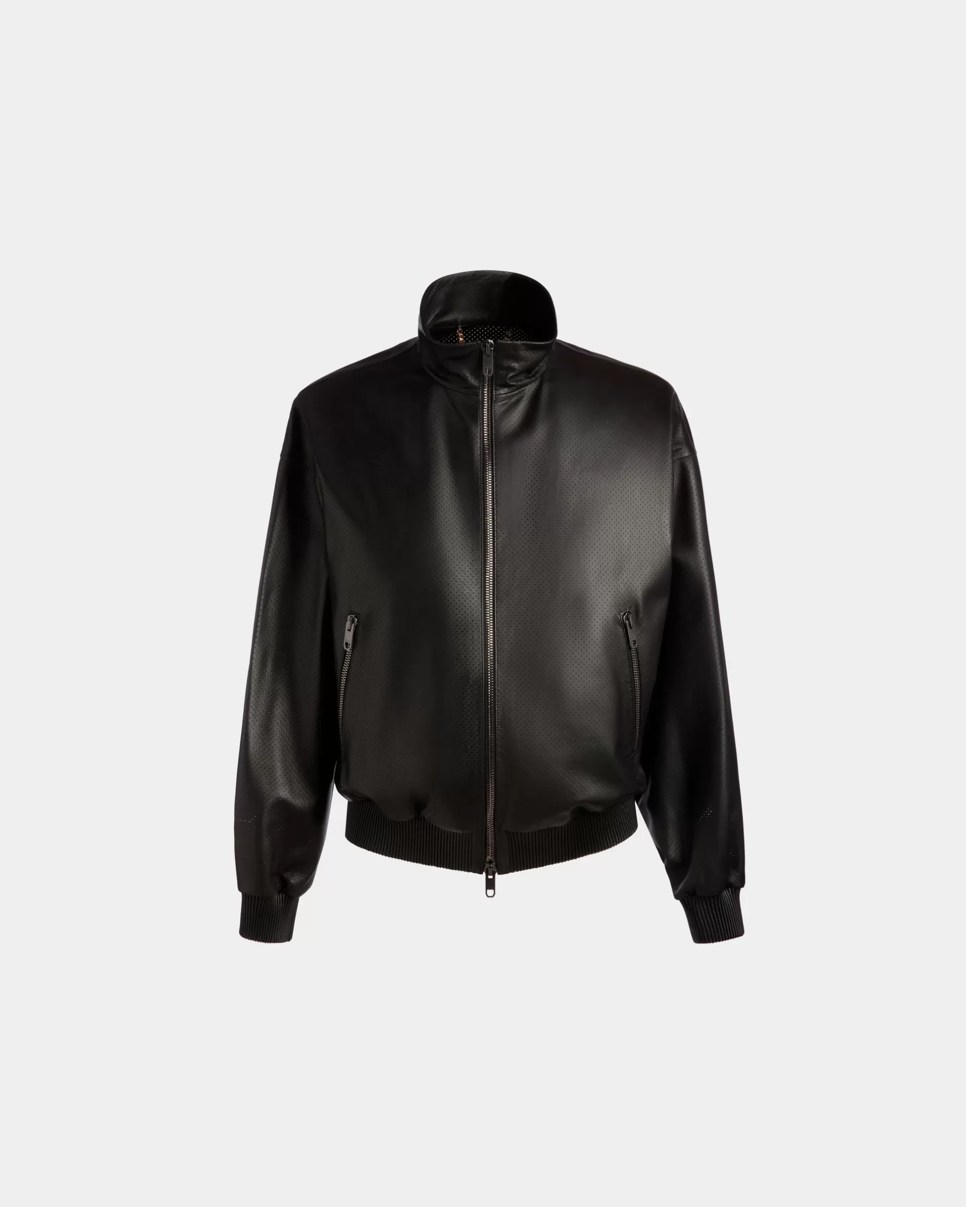 Bally Bomberjacke Aus Leder In Aus Der Adrien Brody Travel-Kollektion Schwarz Best Sale