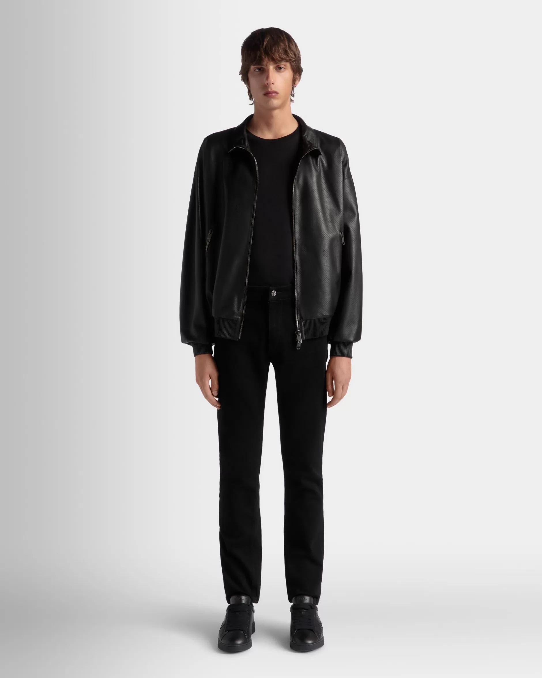 Bally Bomberjacke Aus Leder In Aus Der Adrien Brody Travel-Kollektion Schwarz Best Sale