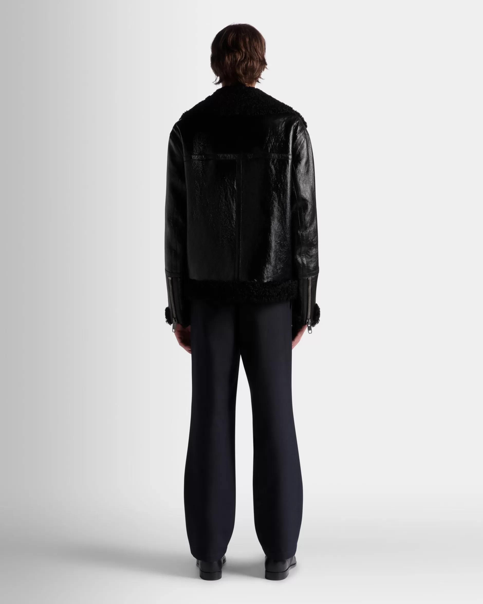 Bally Bomberjacke Aus Leder In Aus Der Adrien Brody Travel-Kollektion Schwarz Discount