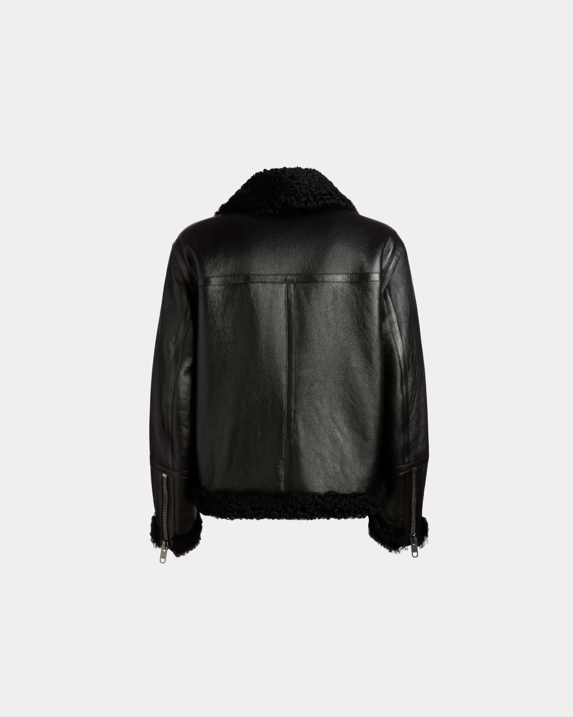 Bally Bomberjacke Aus Leder In Aus Der Adrien Brody Travel-Kollektion Schwarz Discount