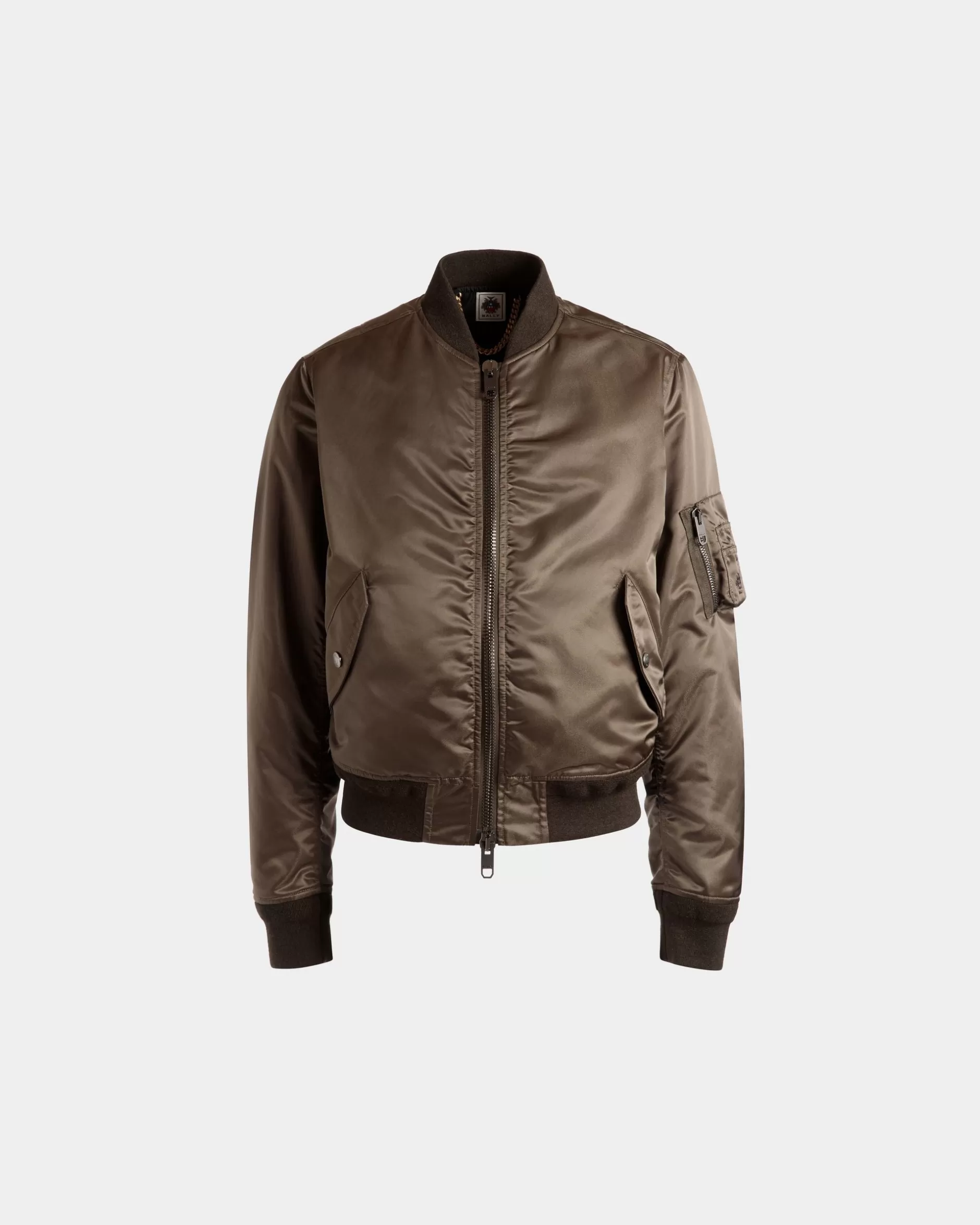 Bally Bomberjacke Aus Nylon In Military Green Aus Der Adrien Brody Travel-Kollektion Grün Best Sale