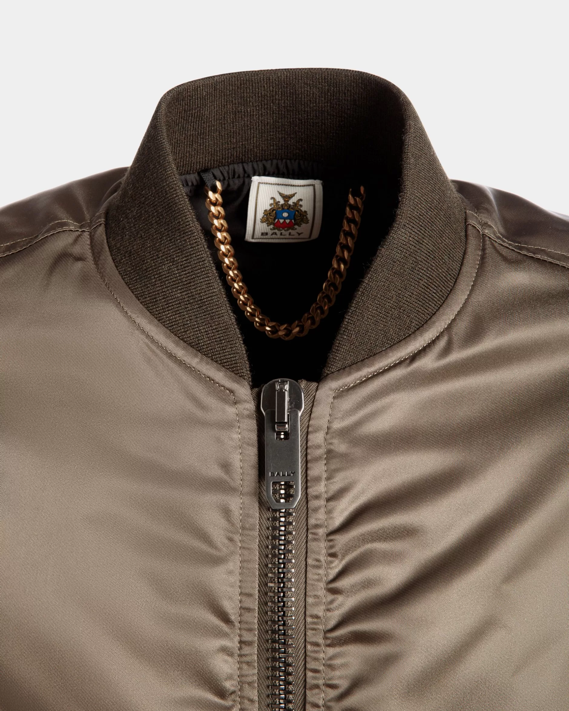 Bally Bomberjacke Aus Nylon In Military Green Aus Der Adrien Brody Travel-Kollektion Grün Best Sale