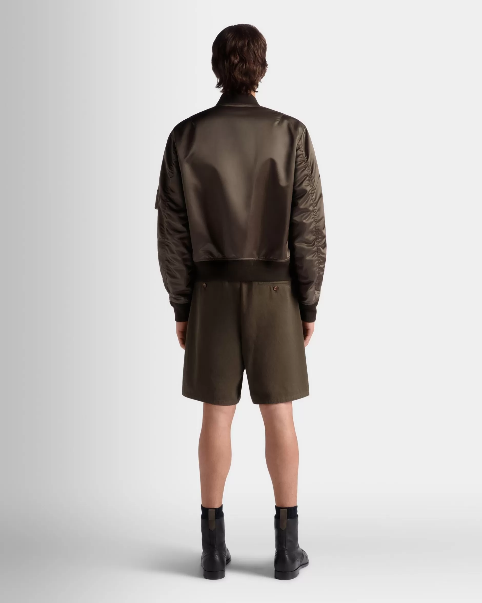 Bally Bomberjacke Aus Nylon In Military Green Aus Der Adrien Brody Travel-Kollektion Grün Best Sale