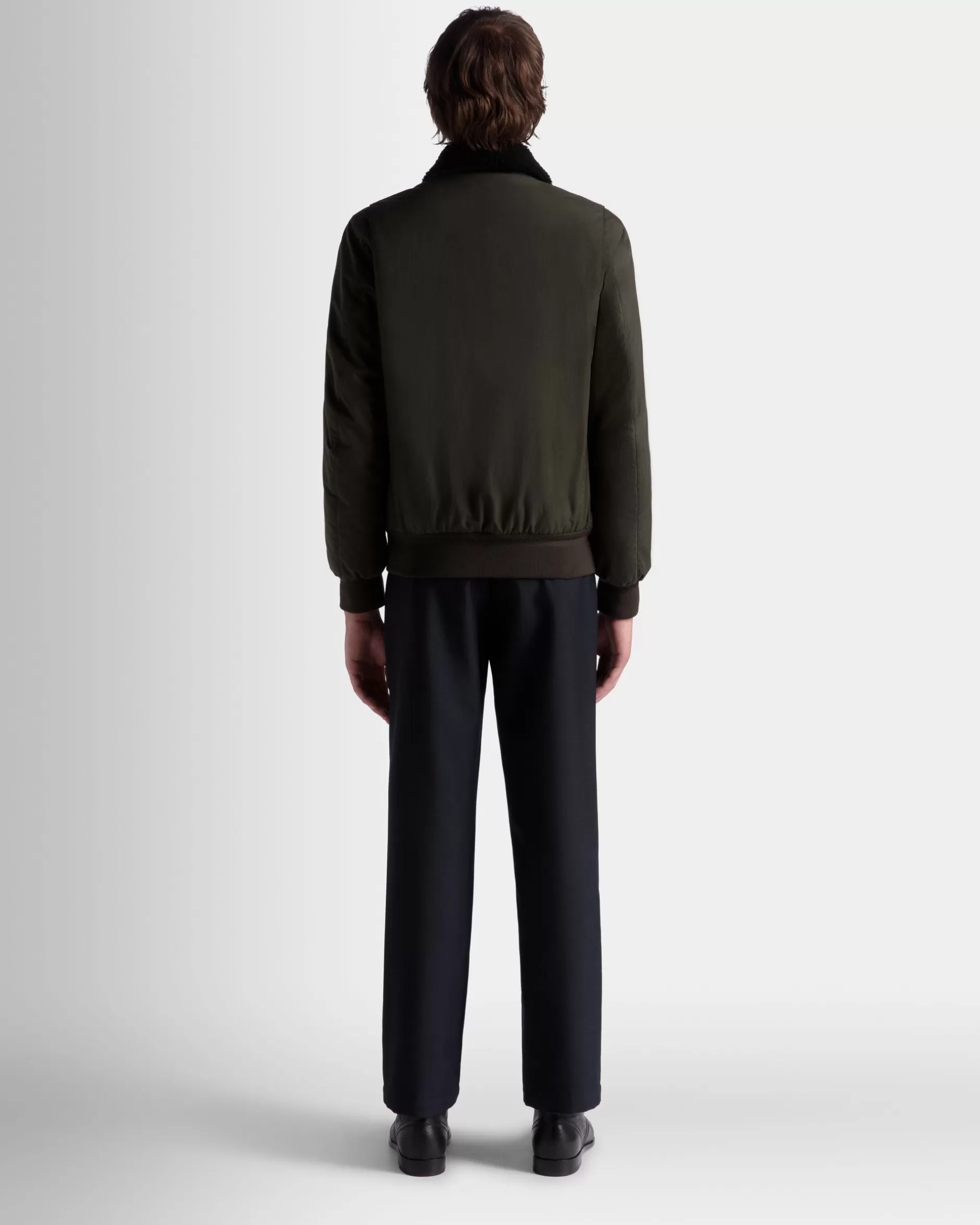 Bally Bomberjacke Aus Nylon In Olive Green Aus Der Adrien Brody Travel-Kollektion Grün Store