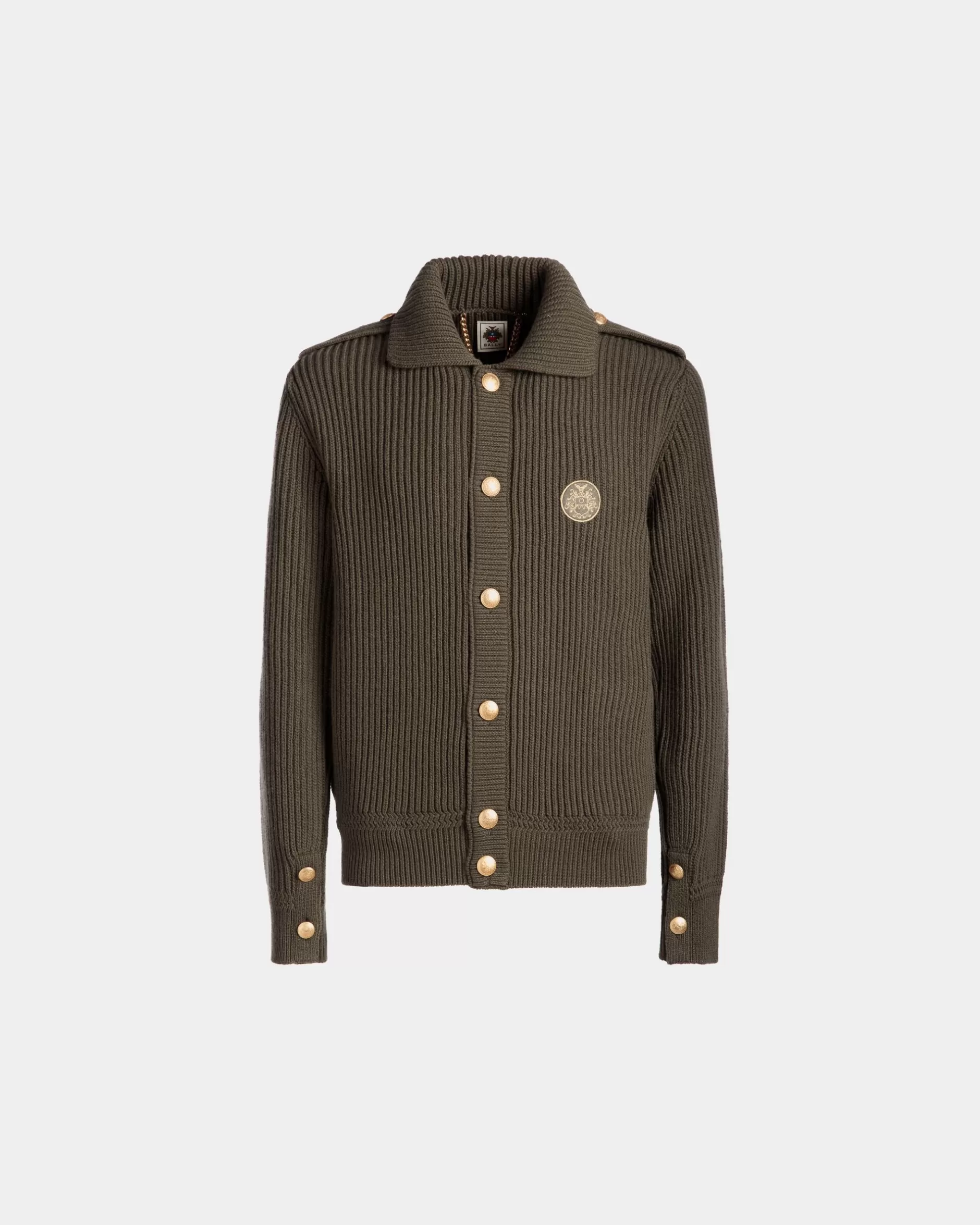 Bally Cardigan Aus Wolle In Military Green Aus Der Adrien Brody Travel-Kollektion Grün Clearance