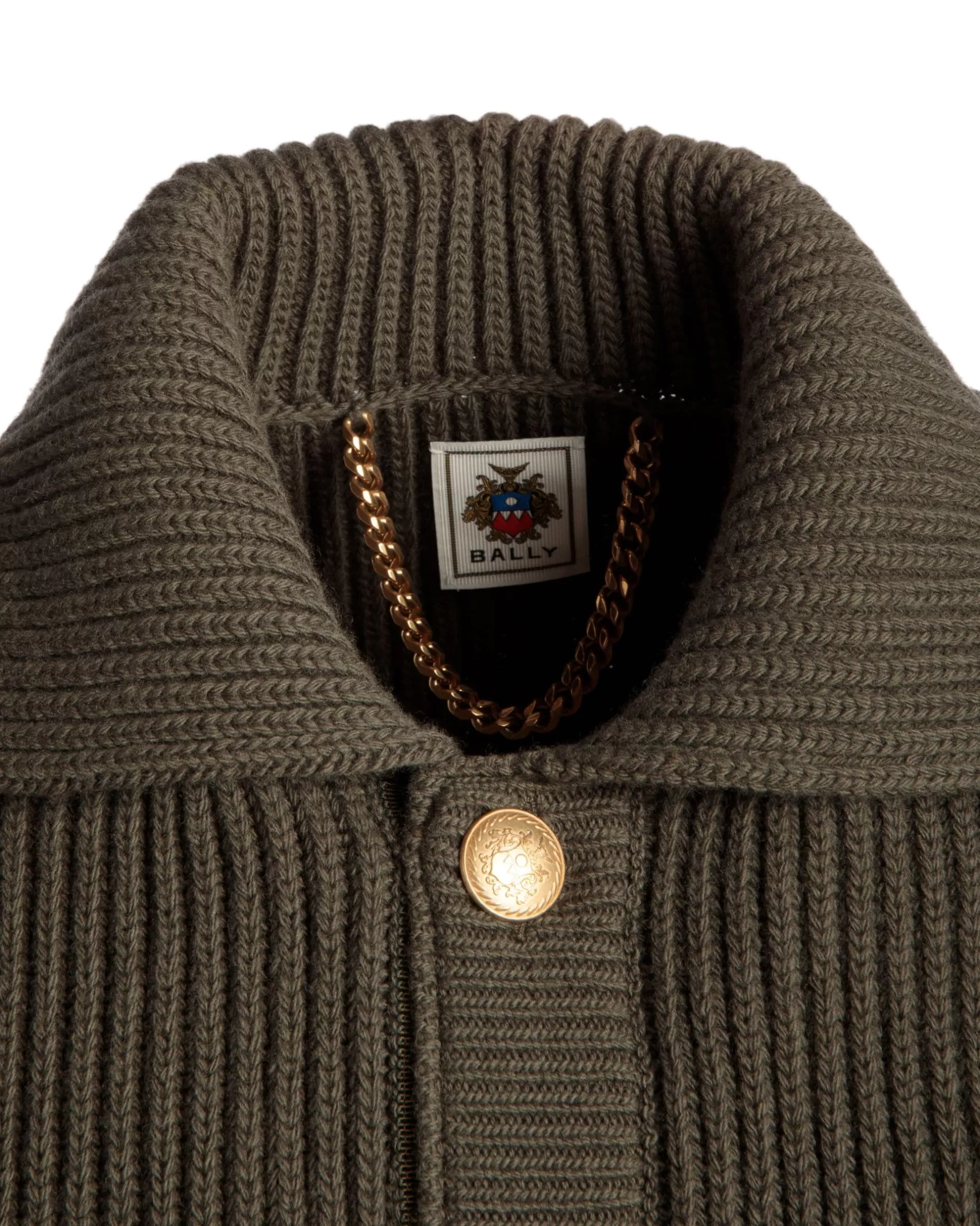 Bally Cardigan Aus Wolle In Military Green Aus Der Adrien Brody Travel-Kollektion Grün Clearance