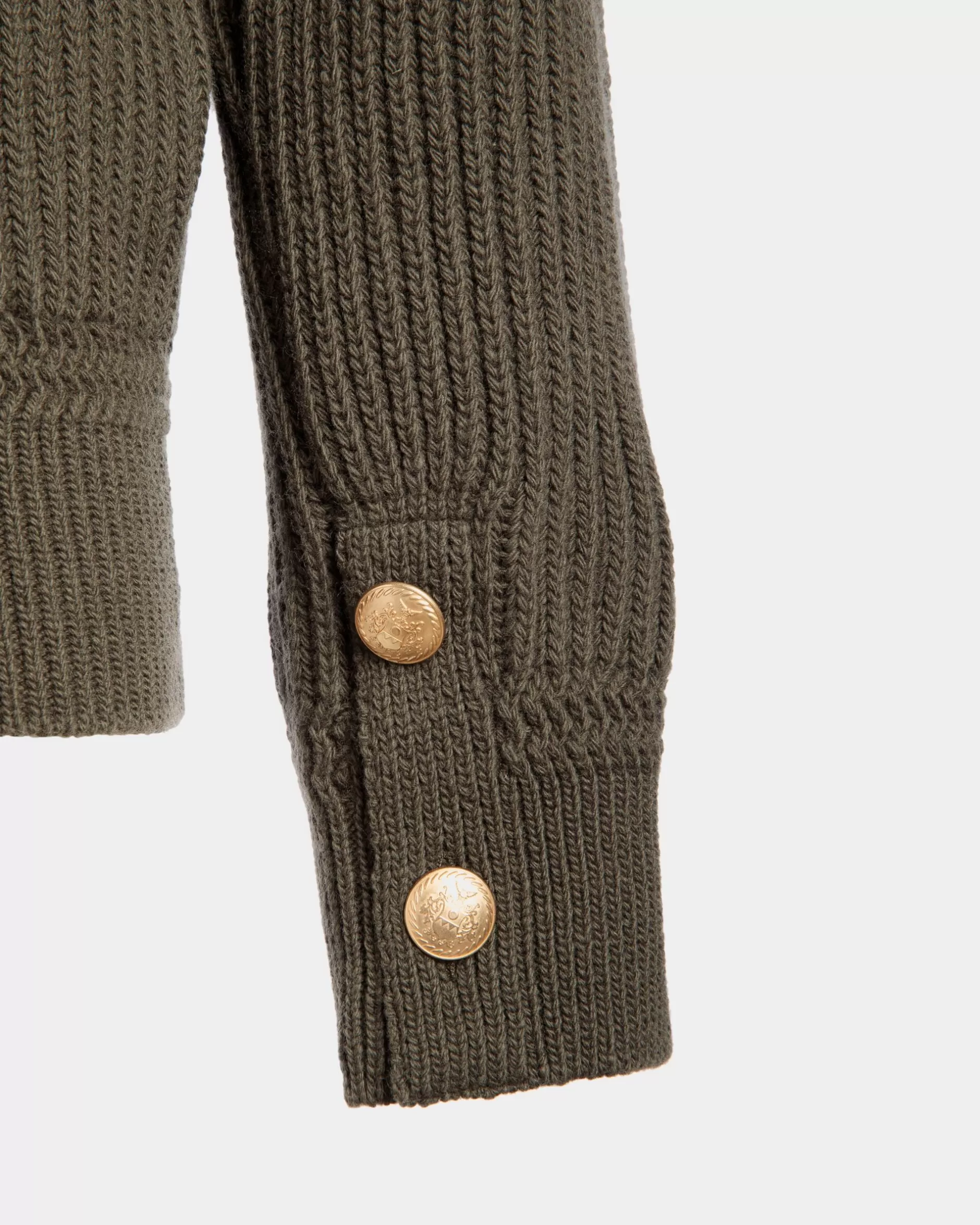 Bally Cardigan Aus Wolle In Military Green Aus Der Adrien Brody Travel-Kollektion Grün Clearance