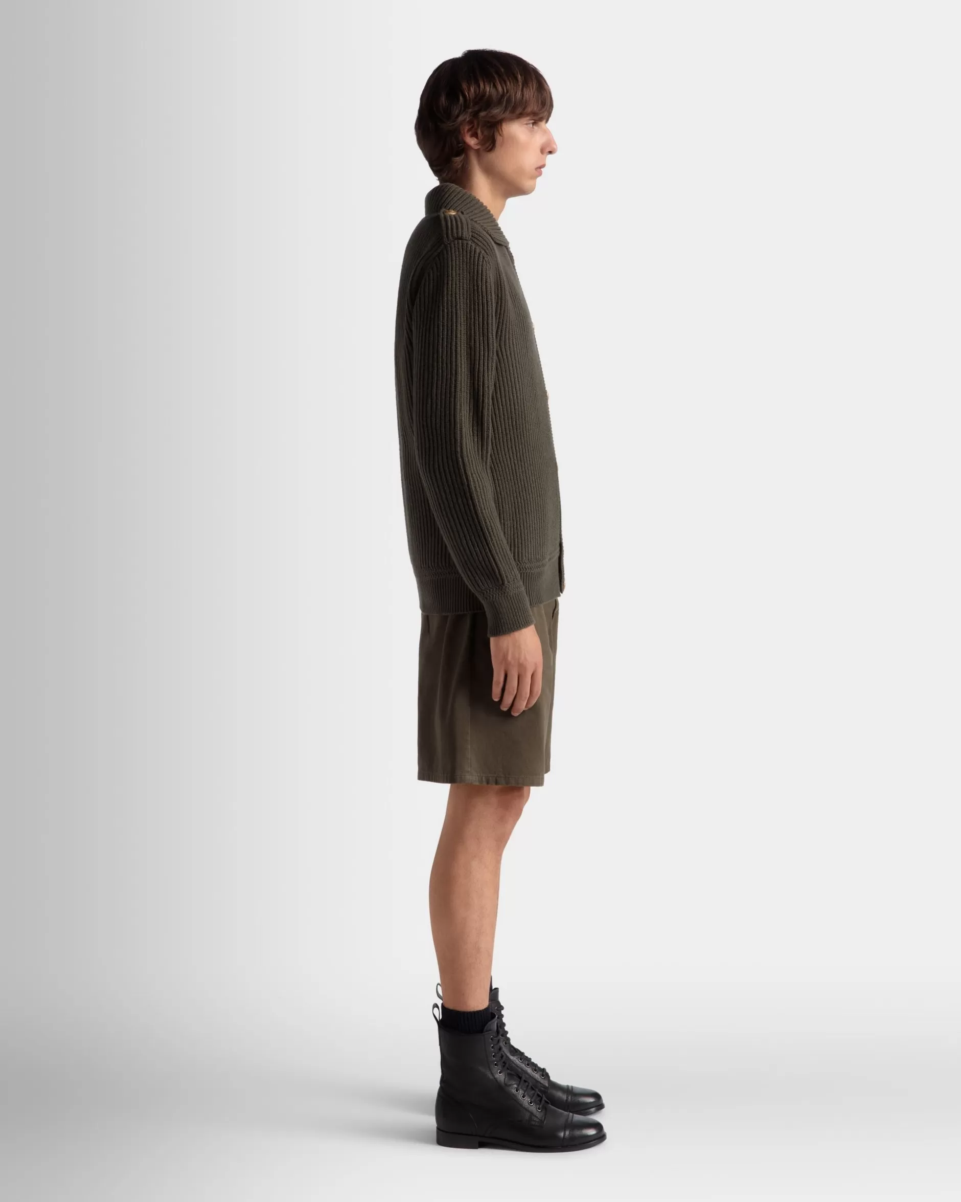 Bally Cardigan Aus Wolle In Military Green Aus Der Adrien Brody Travel-Kollektion Grün Clearance