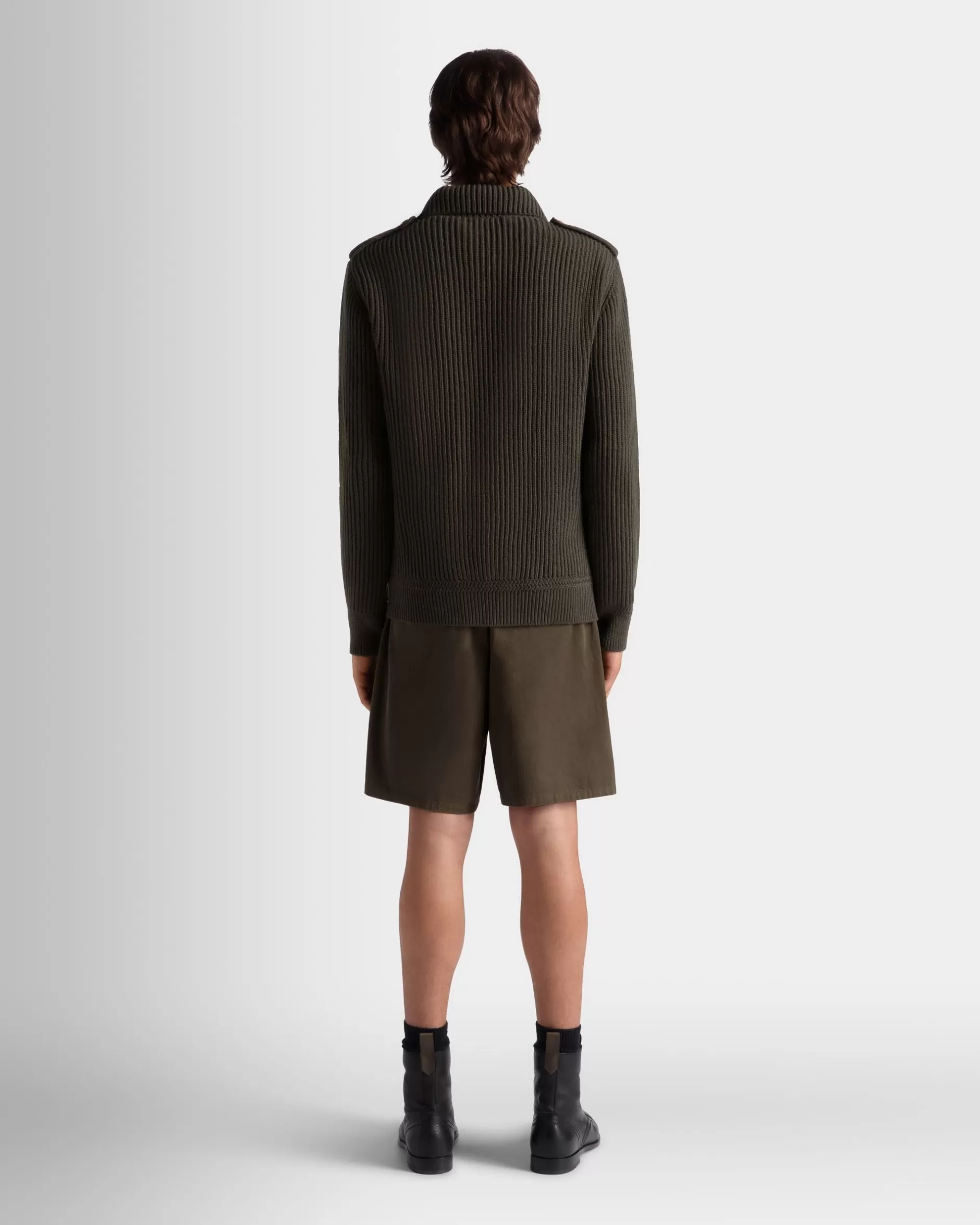 Bally Cardigan Aus Wolle In Military Green Aus Der Adrien Brody Travel-Kollektion Grün Clearance