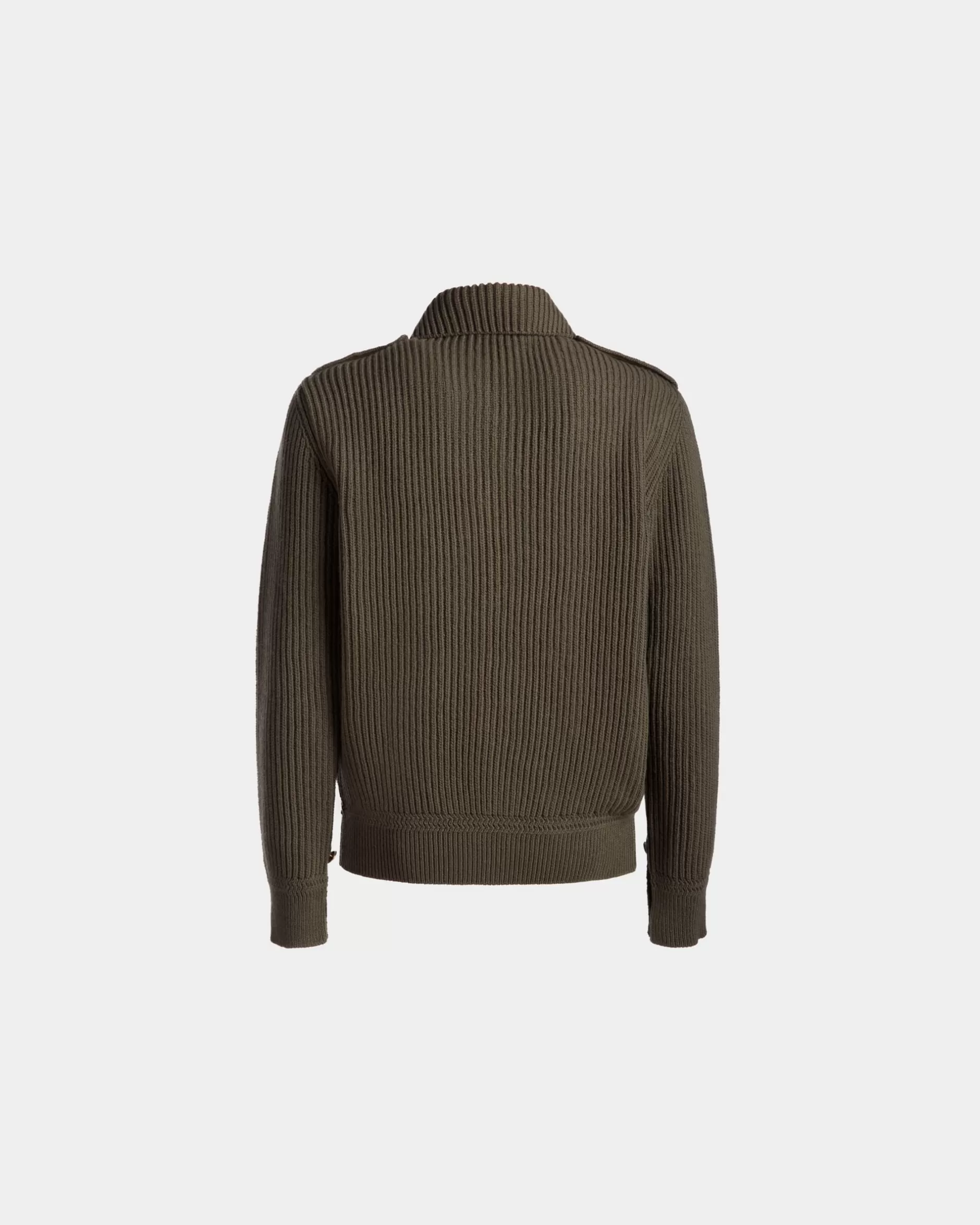 Bally Cardigan Aus Wolle In Military Green Aus Der Adrien Brody Travel-Kollektion Grün Clearance
