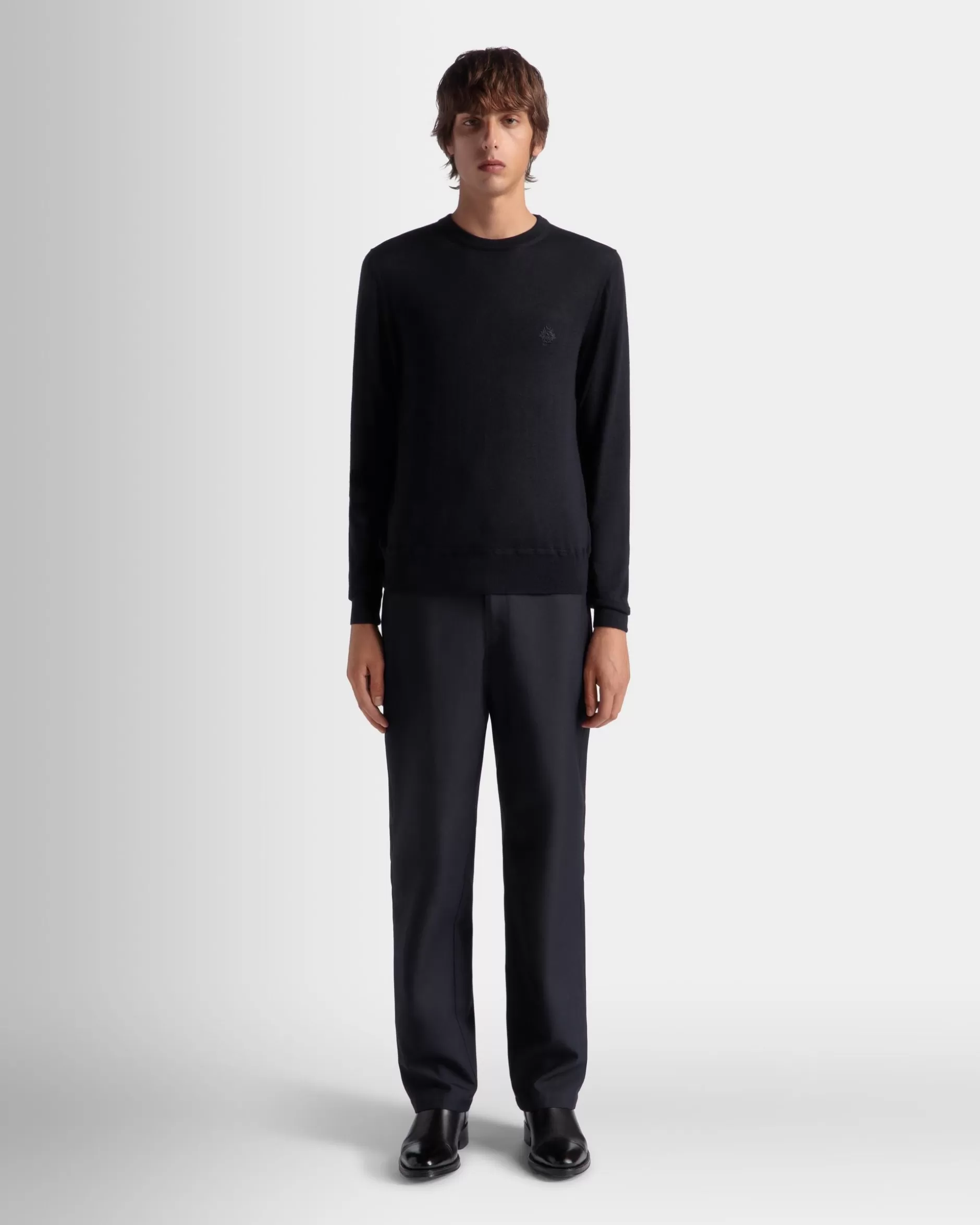 Bally Chino-Hose Aus Einer Wollmischung In Navy Blue Aus Der Adrien Brody Travel-Kollektion Blau Online