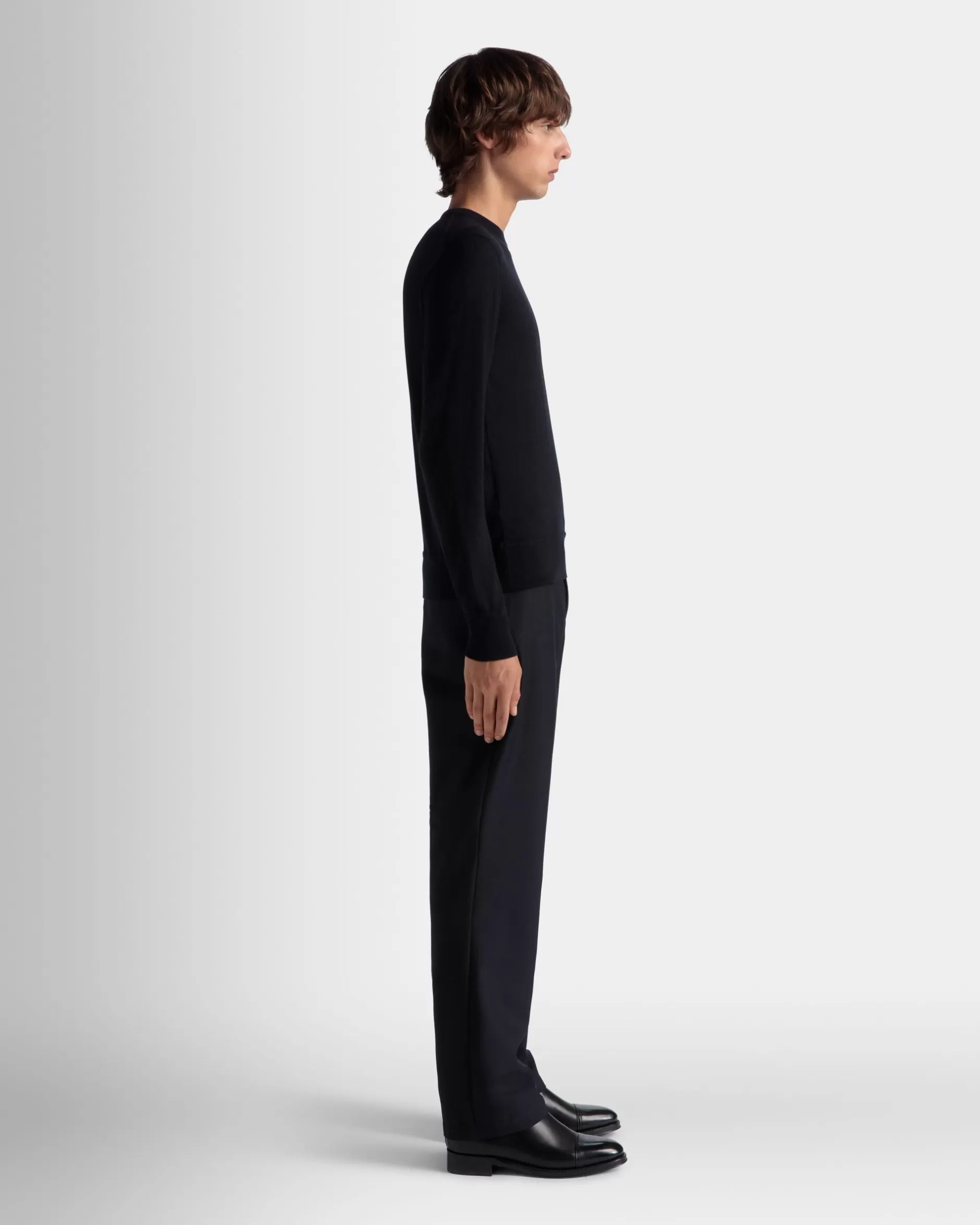 Bally Chino-Hose Aus Einer Wollmischung In Navy Blue Aus Der Adrien Brody Travel-Kollektion Blau Online