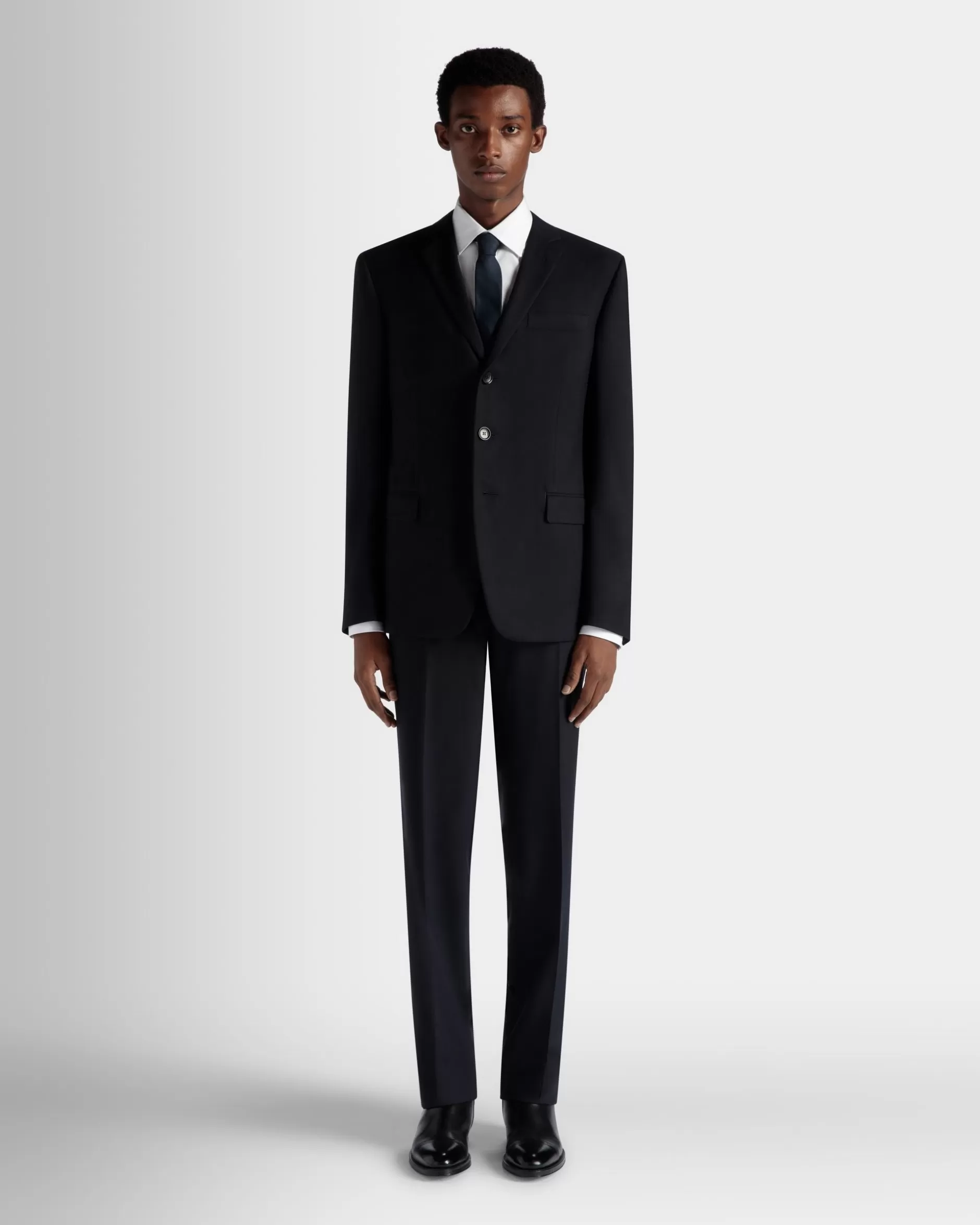 Bally Einreihiger Blazer Aus Wolle In Navy Blue Aus Der Adrien Brody Travel-Kollektion Blau Flash Sale