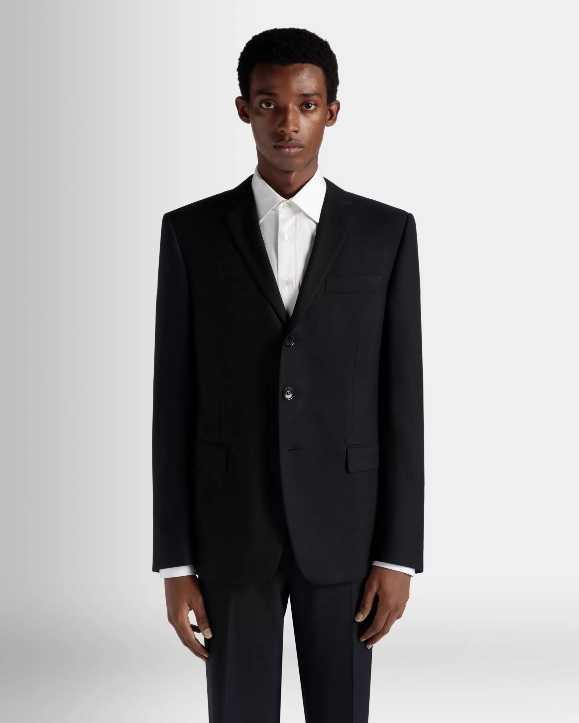 Bally Einreihiger Blazer Aus Wolle In Navy Blue Aus Der Adrien Brody Travel-Kollektion Blau Flash Sale