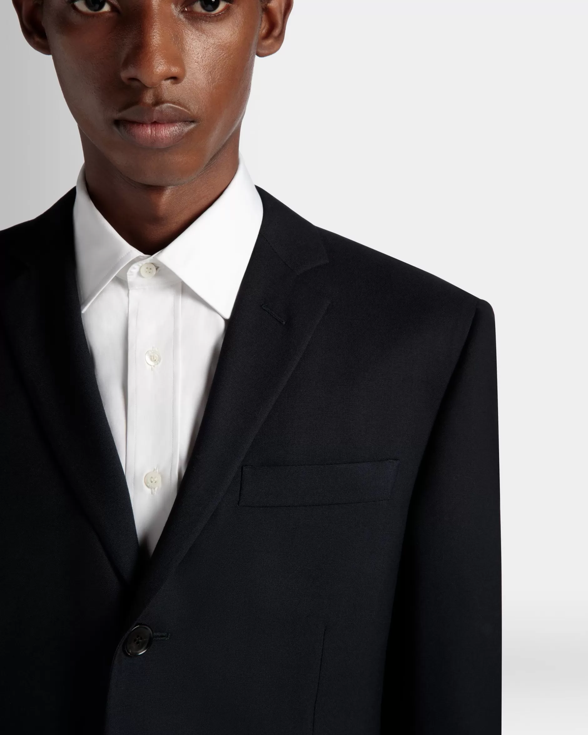 Bally Einreihiger Blazer Aus Wolle In Navy Blue Aus Der Adrien Brody Travel-Kollektion Blau Flash Sale