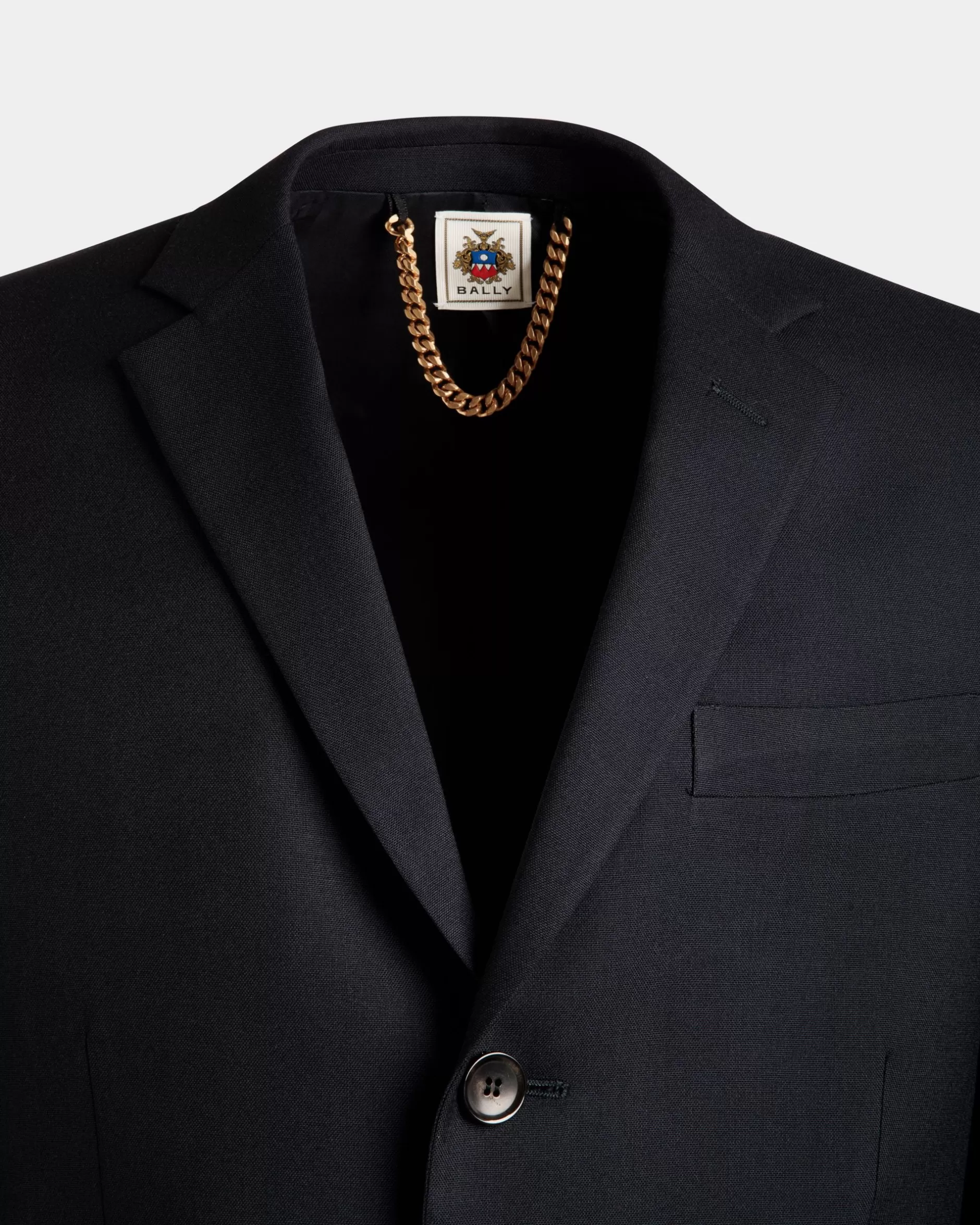 Bally Einreihiger Blazer Aus Wolle In Navy Blue Aus Der Adrien Brody Travel-Kollektion Blau Flash Sale