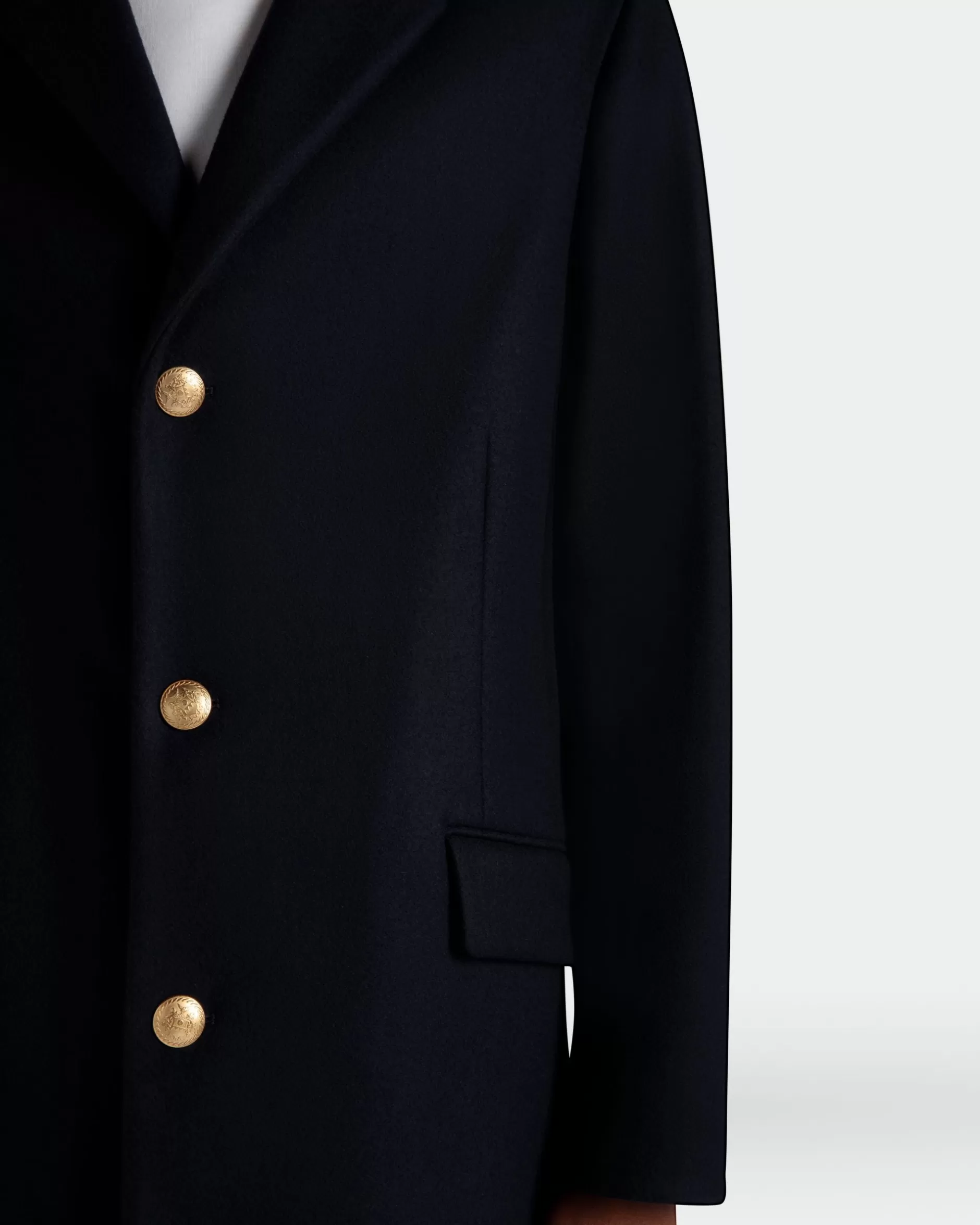 Bally Einreihiger Mantel Aus Einer Wollmischung In Navy Blue Aus Der Adrien Brody Travel-Kollektion Blau Fashion