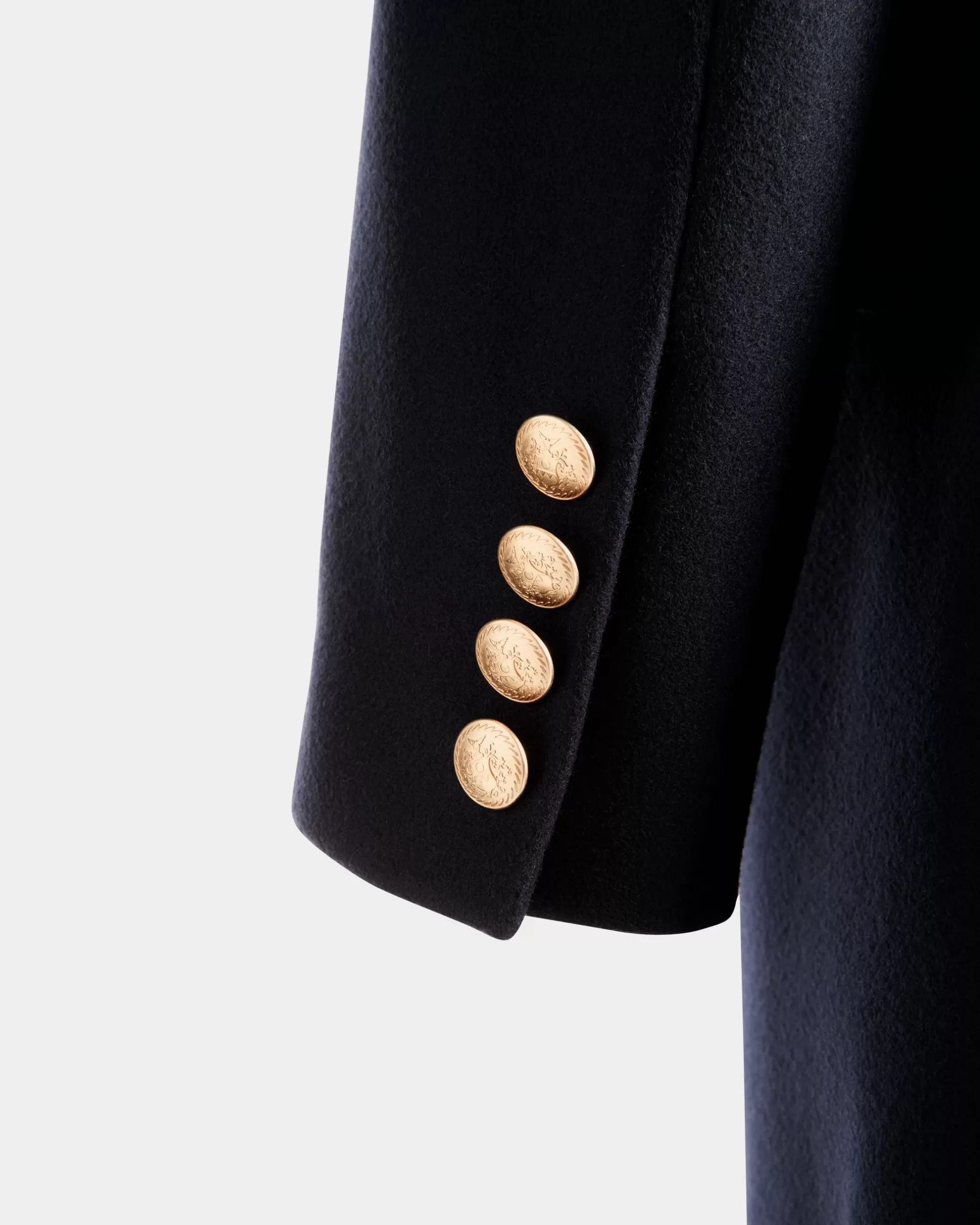 Bally Einreihiger Mantel Aus Einer Wollmischung In Navy Blue Aus Der Adrien Brody Travel-Kollektion Blau Fashion