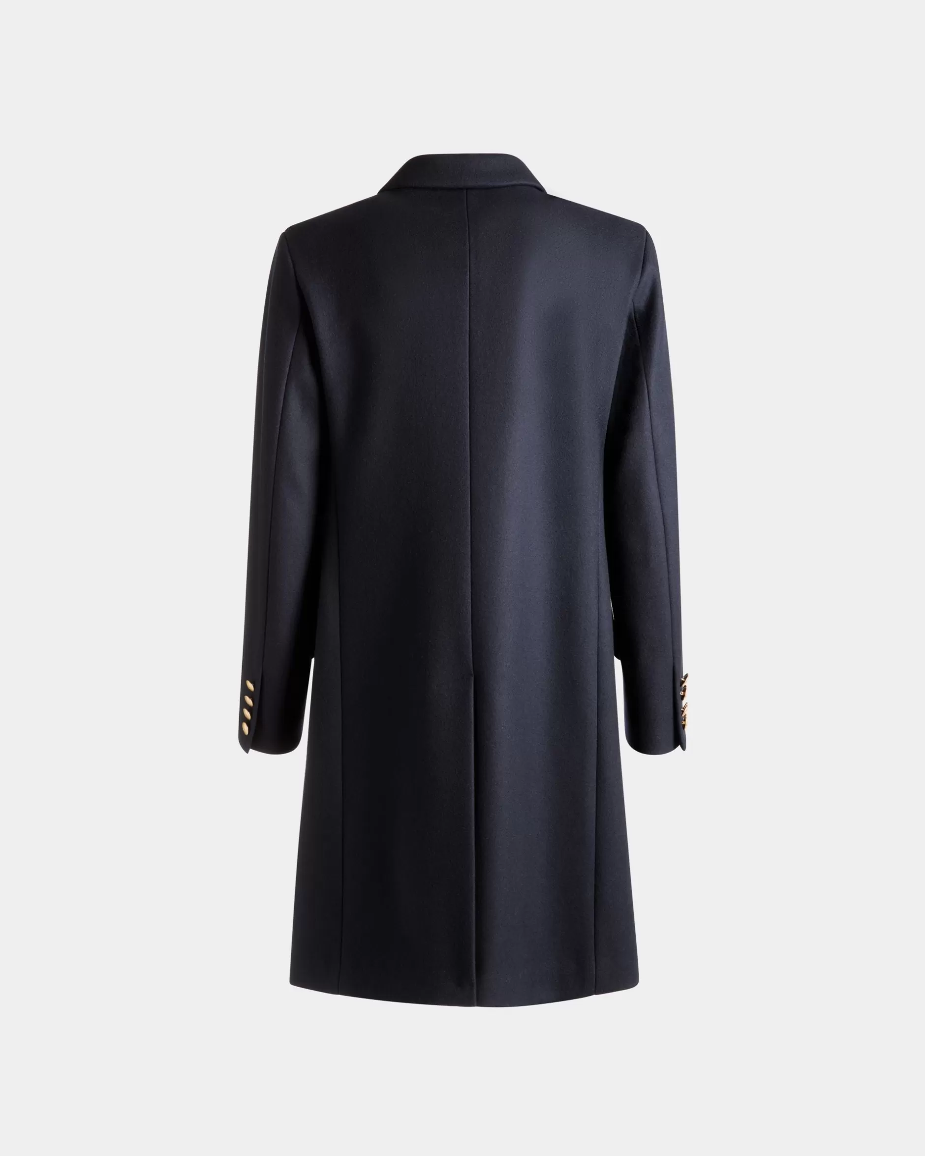 Bally Einreihiger Mantel Aus Einer Wollmischung In Navy Blue Aus Der Adrien Brody Travel-Kollektion Blau Fashion
