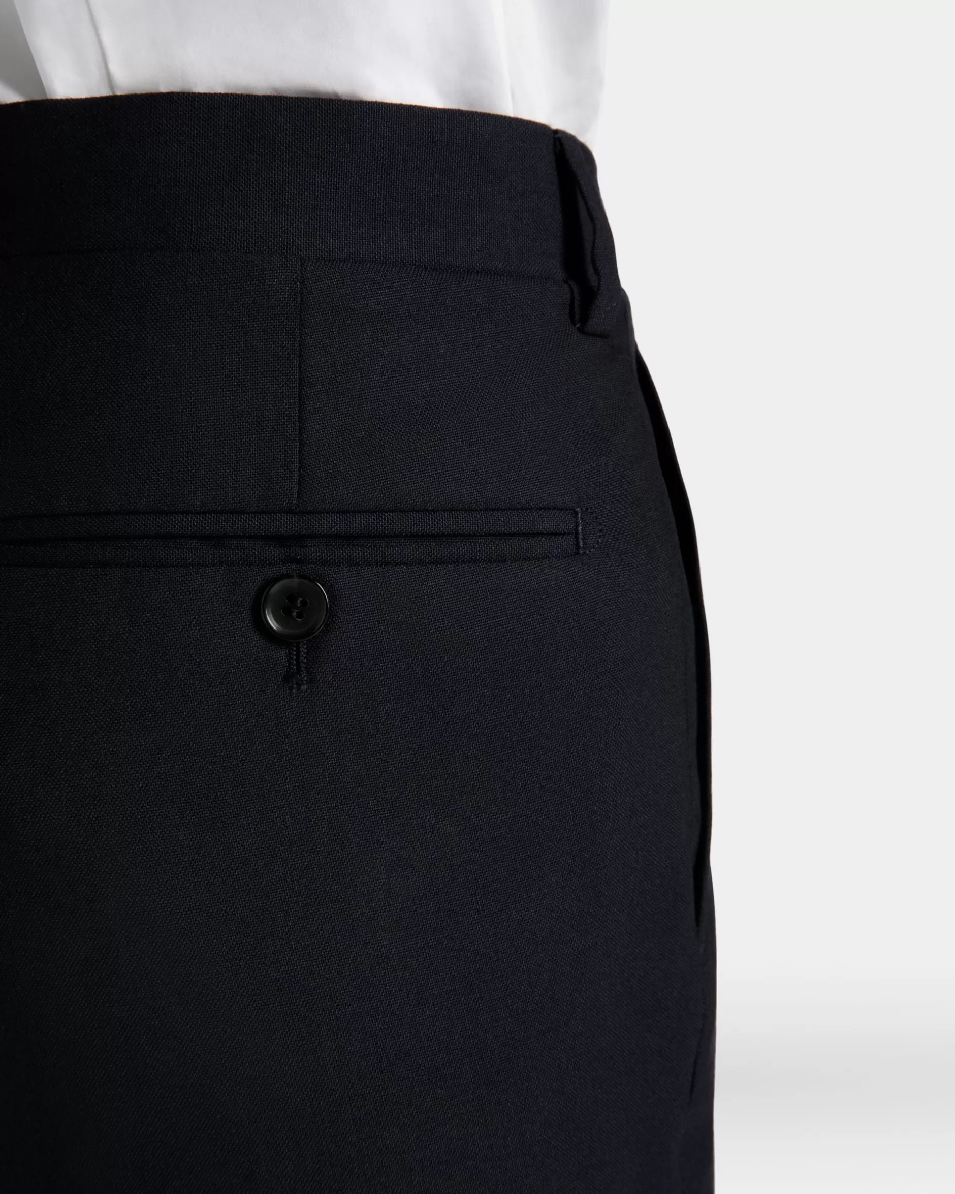 Bally Faltenhose Aus Wolle In Navy Blue Aus Der Adrien Brody Travel-Kollektion Blau Fashion