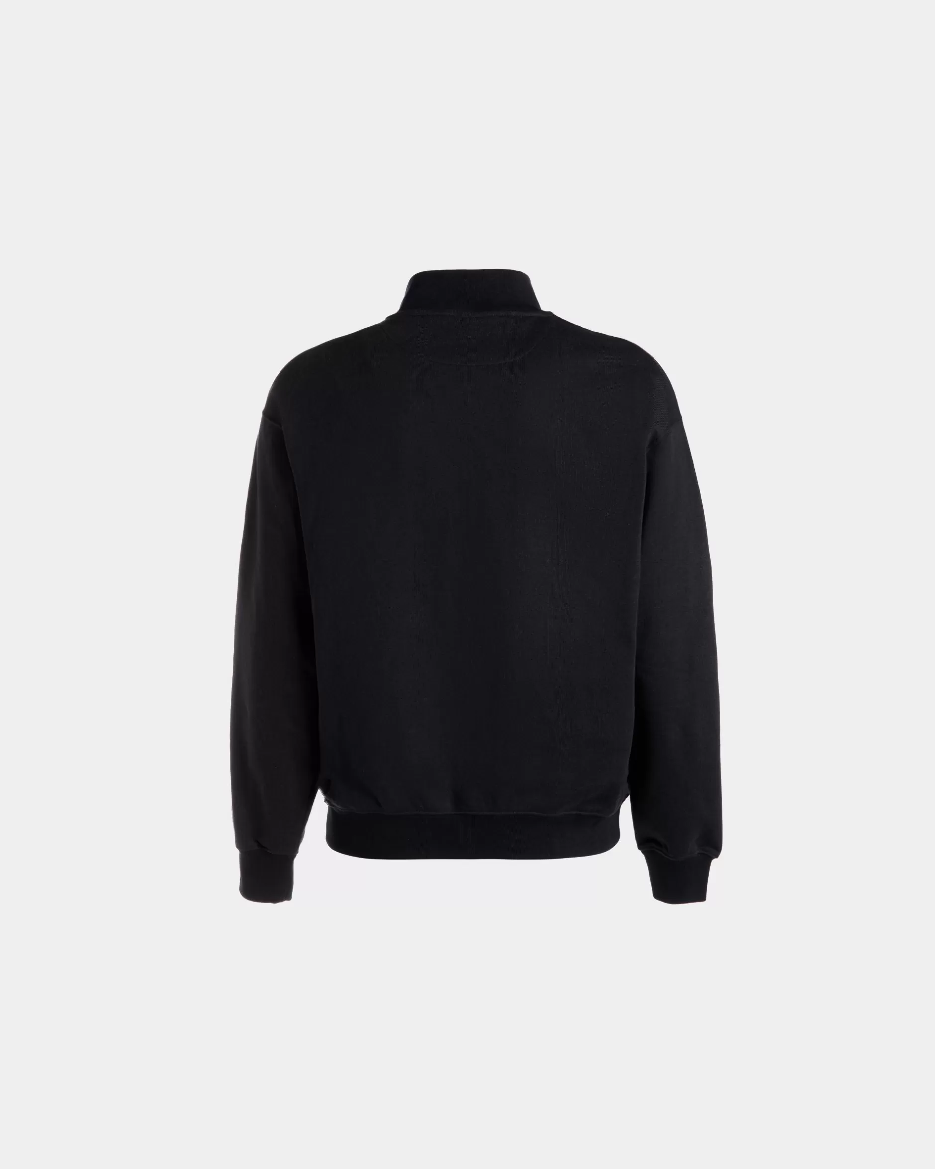 Bally Half-Zip-Sweatshirt Aus Baumwolle In Navy Blue Mit Crest Logo Blau Store