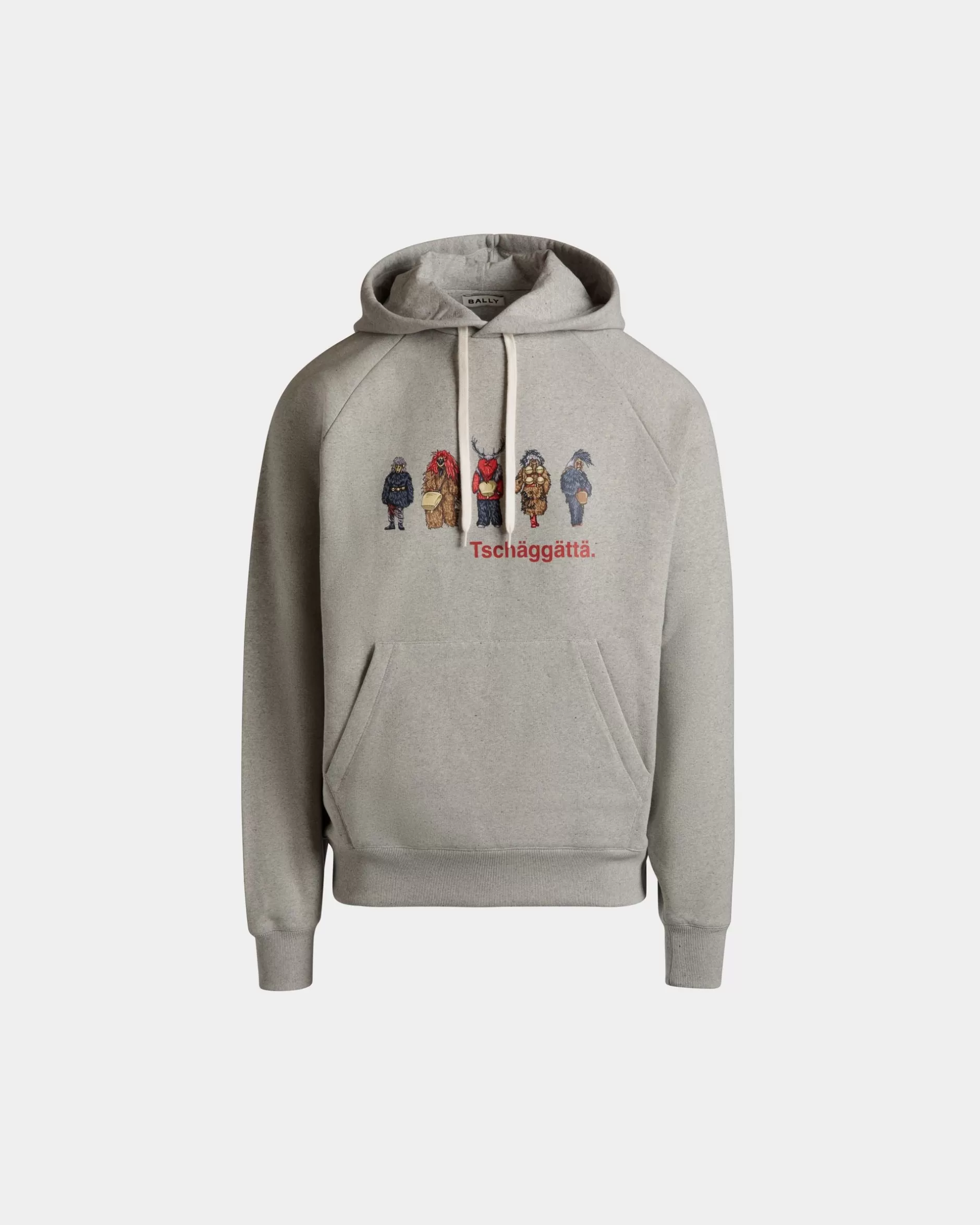 Bally Hoodie Mit Forest Mask Aus Baumwolle In Meliert Grau Store