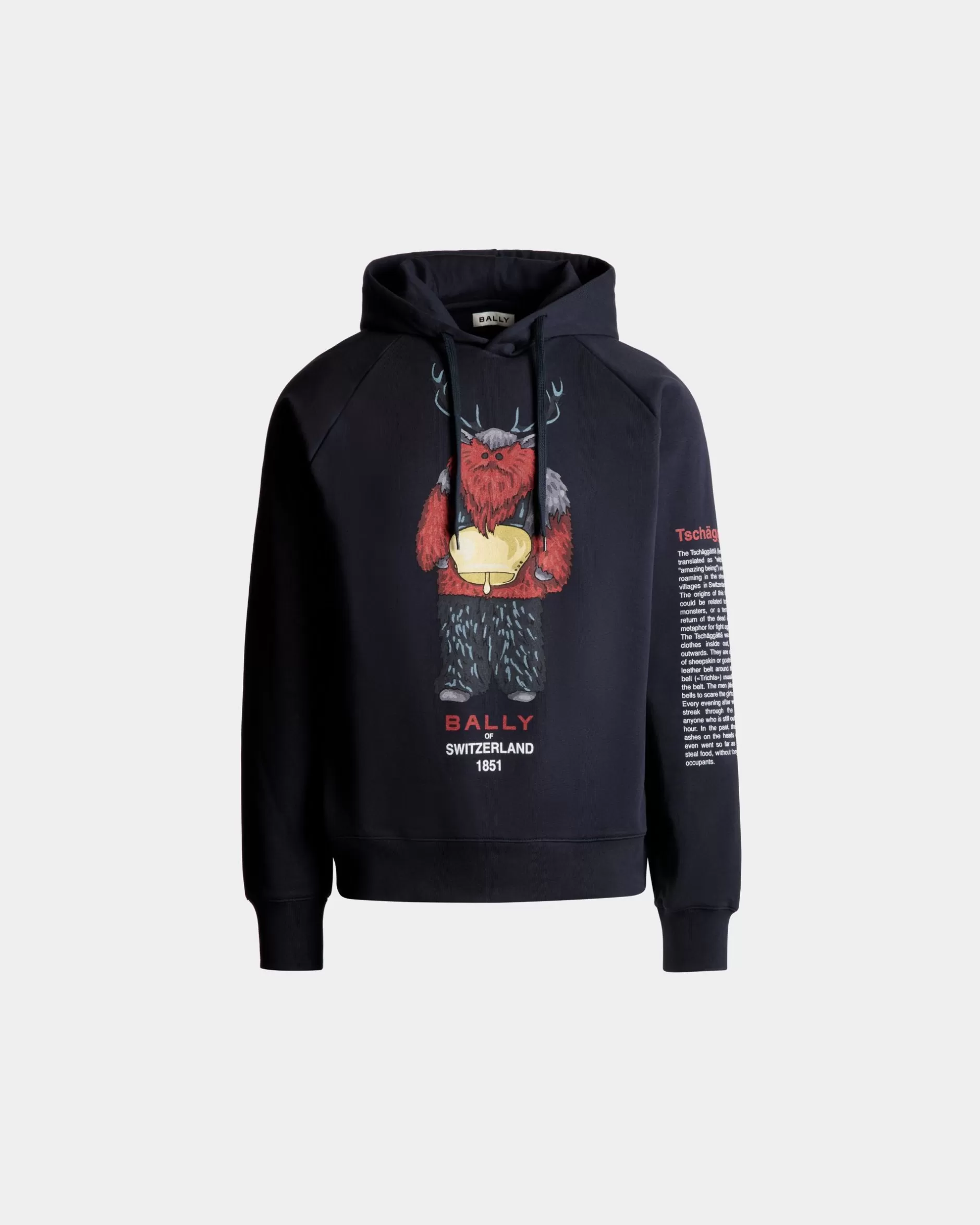 Bally Hoodie Mit Forest Mask Aus Baumwolle In Navy Blue Blau Flash Sale