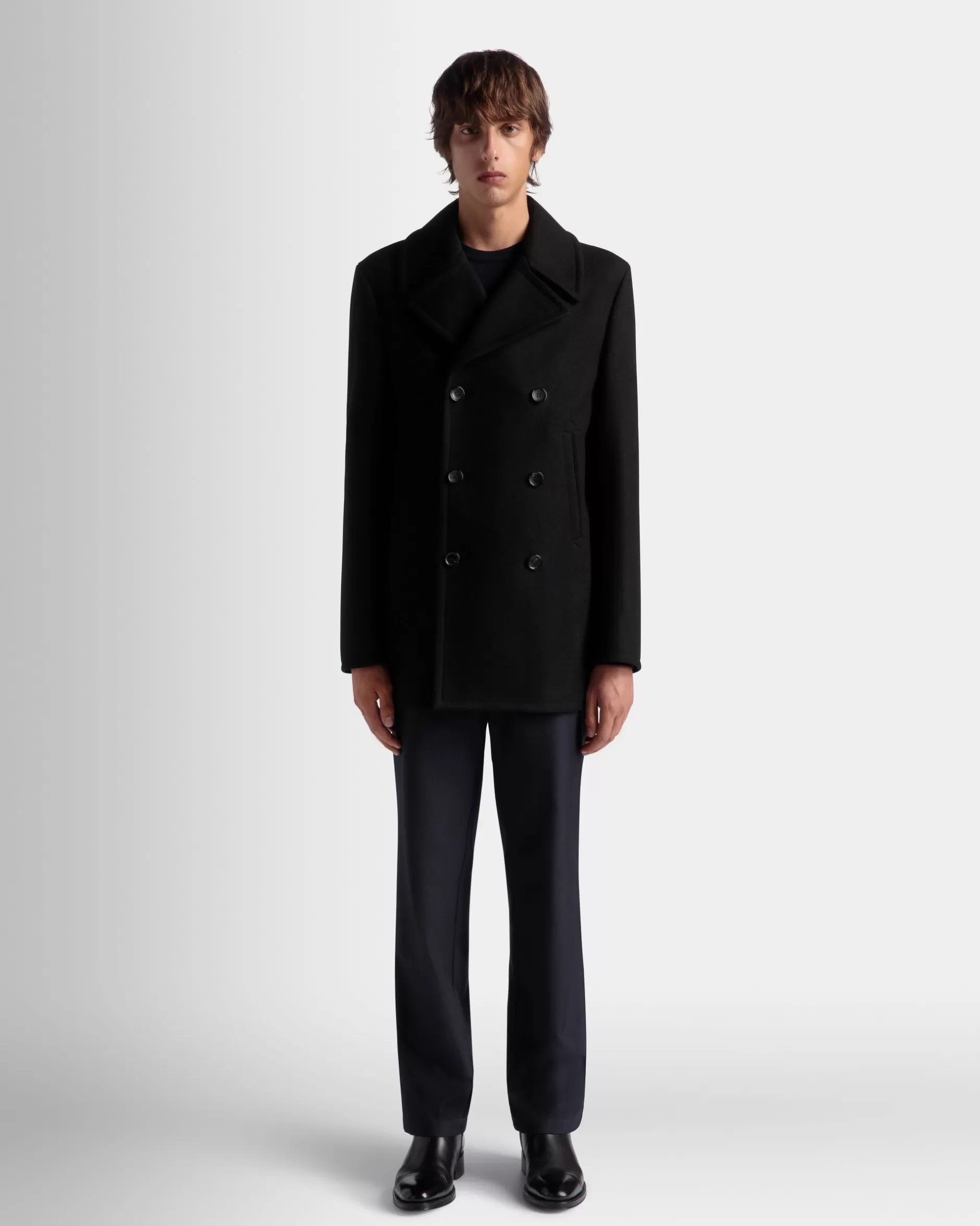 Bally Kabanjacke Aus Einer Wollmischung In Aus Der Adrien Brody Travel-Kollektion Schwarz Cheap