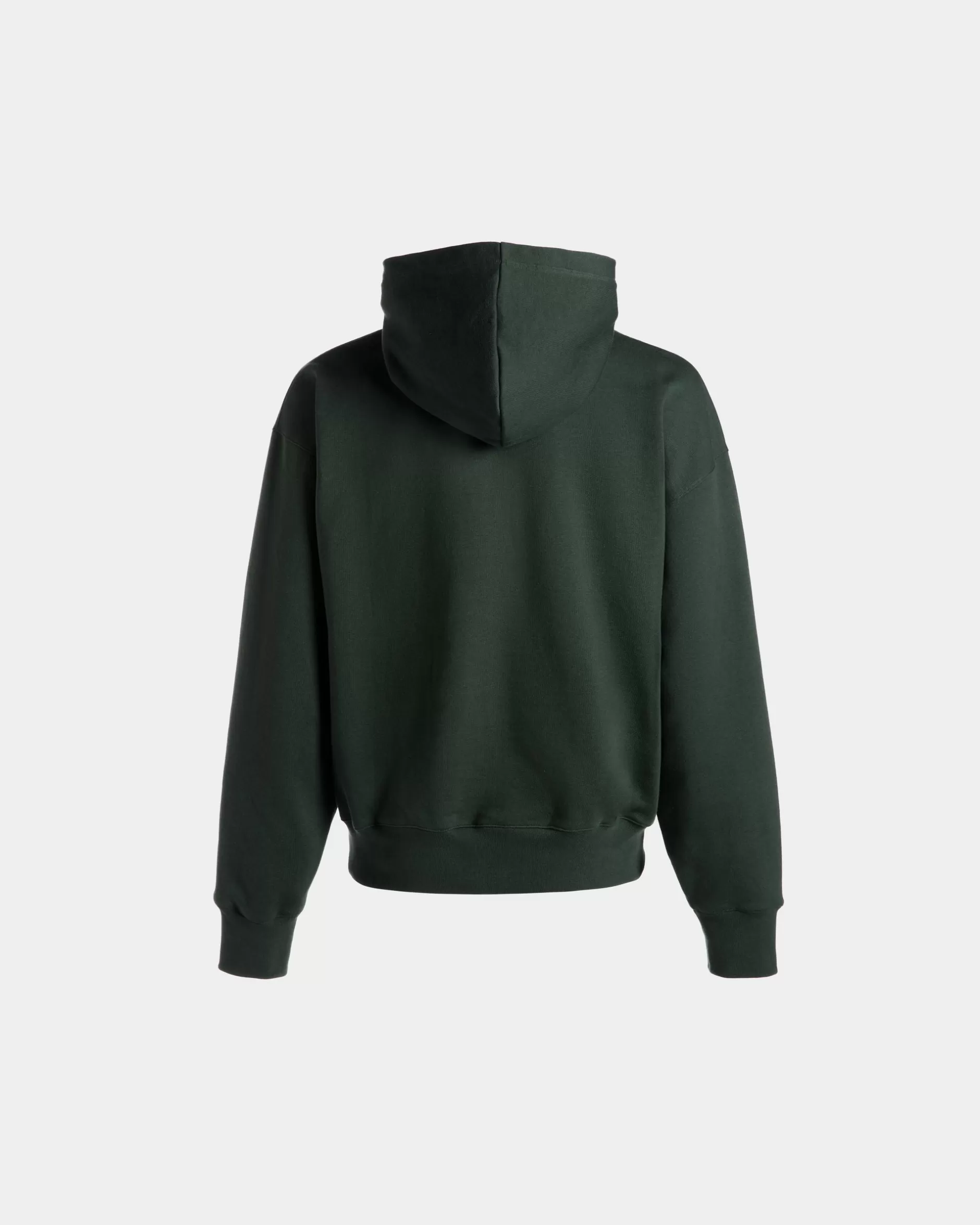 Bally Kapuzenpullover Aus Baumwolle In Bottle Green Mit Crest Logo Grün Best