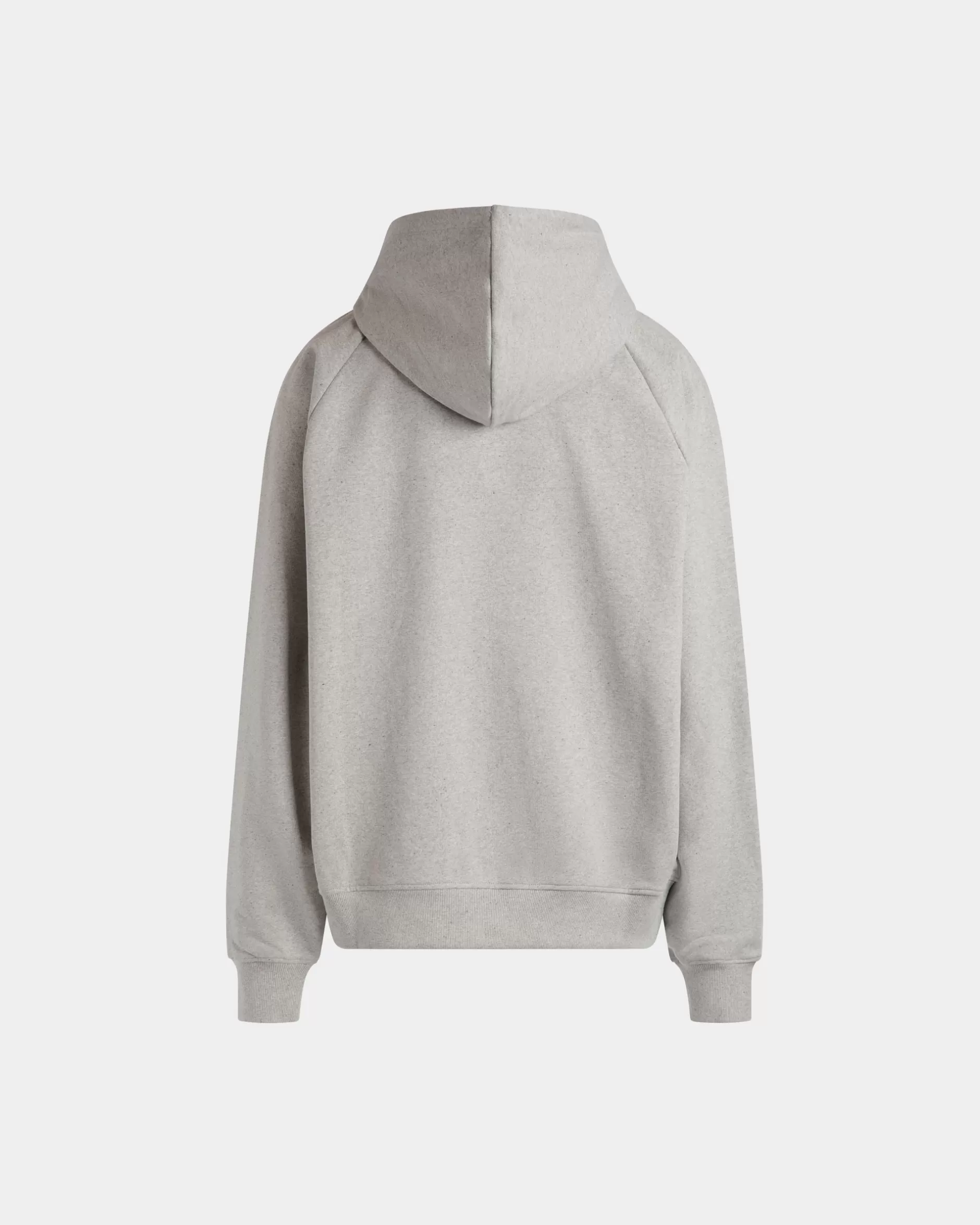 Bally Kapuzenpullover Aus Baumwolle In Meliert Mit Crest Label Grau Shop
