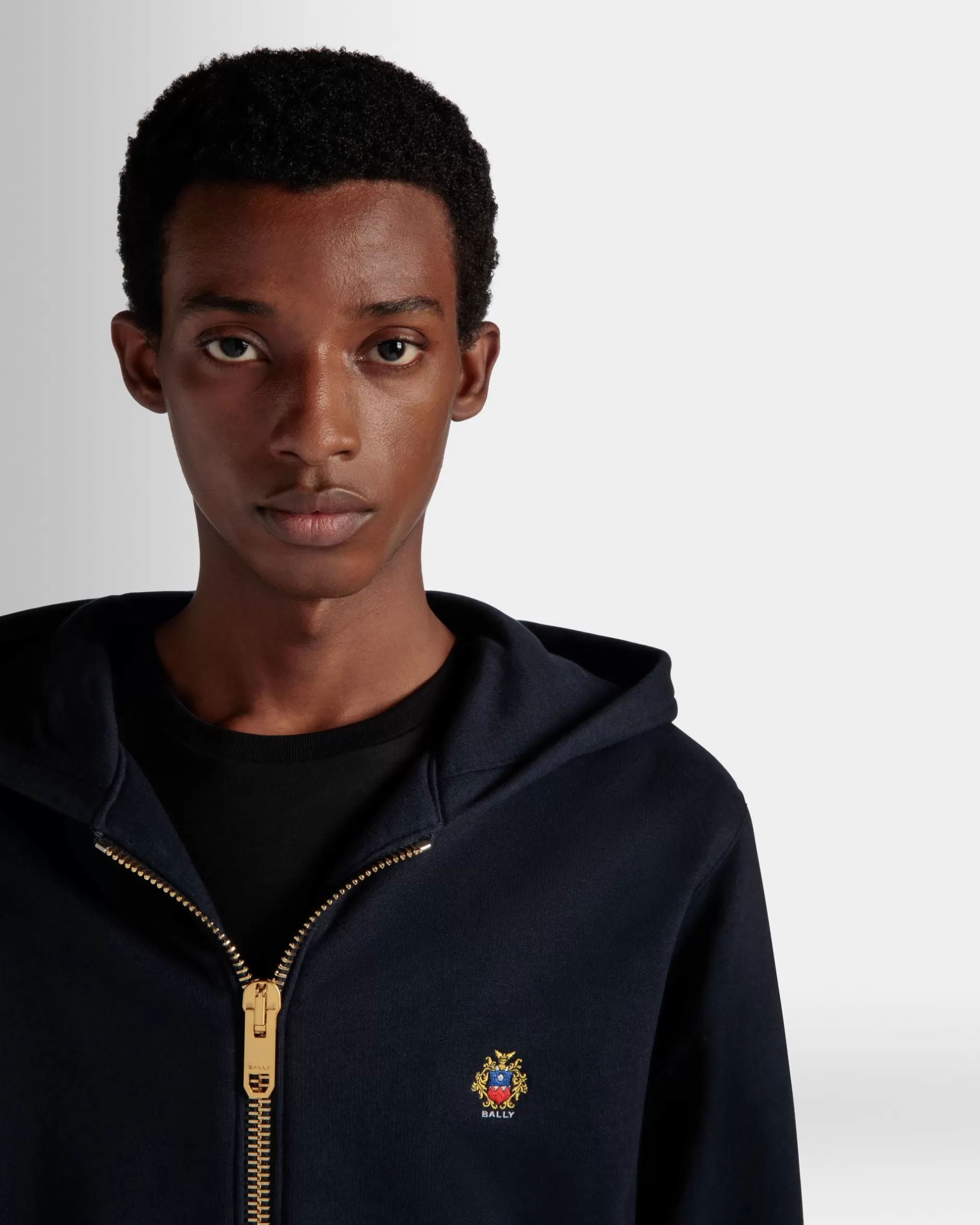 Bally Kapuzenpullover Aus Kaschmirgemisch In Navy Blue Aus Der Adrien Brody Travel-Kollektion Blau Flash Sale