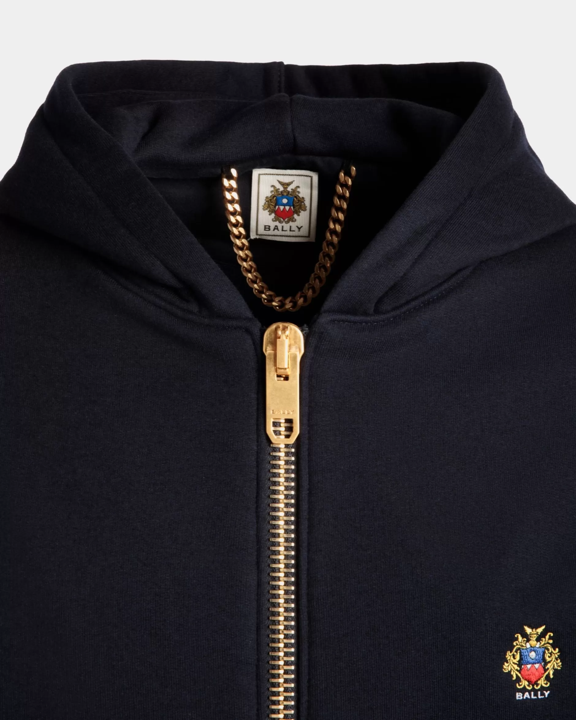 Bally Kapuzenpullover Aus Kaschmirgemisch In Navy Blue Aus Der Adrien Brody Travel-Kollektion Blau Flash Sale