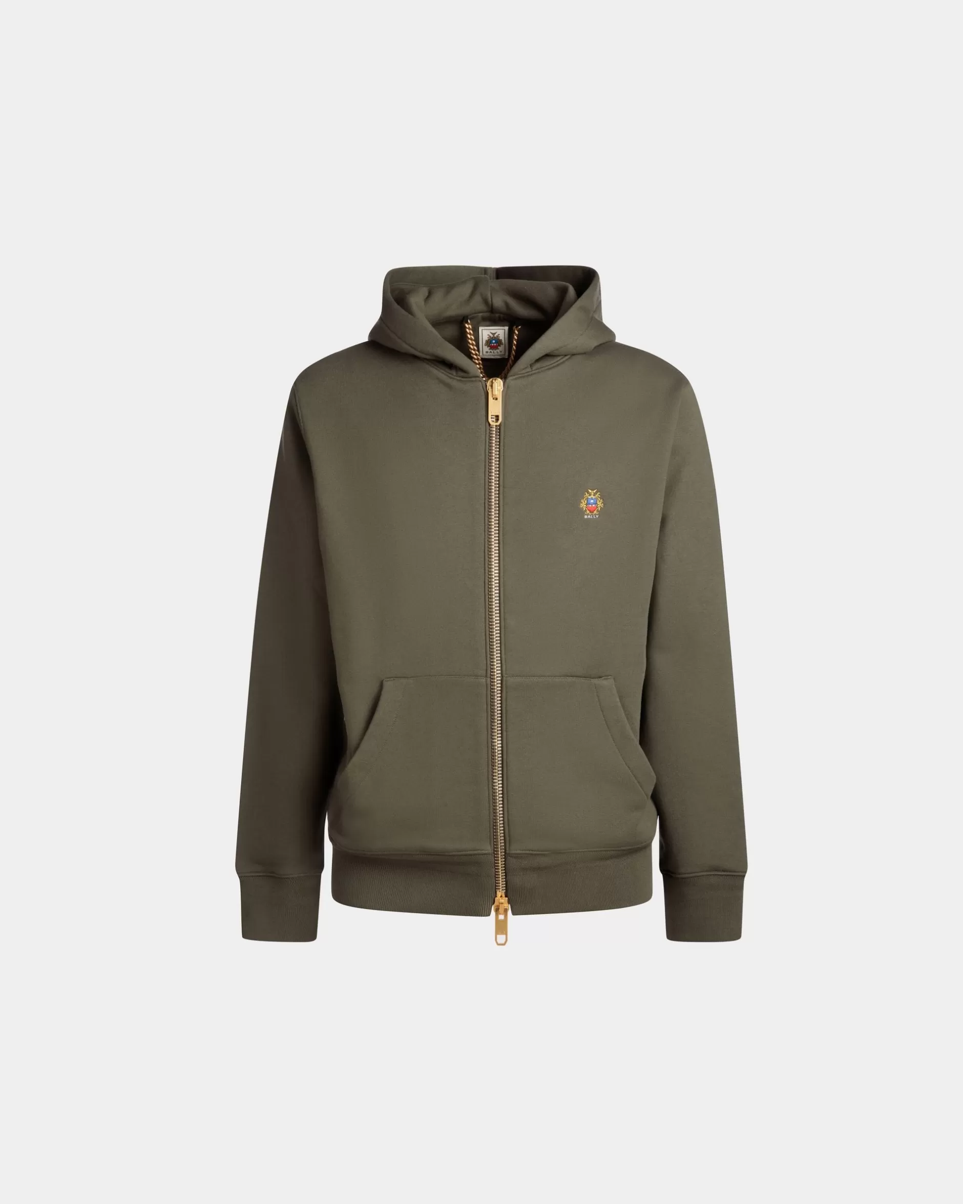 Bally Kapuzenpullover Aus Kaschmirgemisch In Olive Green Aus Der Adrien Brody Travel-Kollektion Grün Store