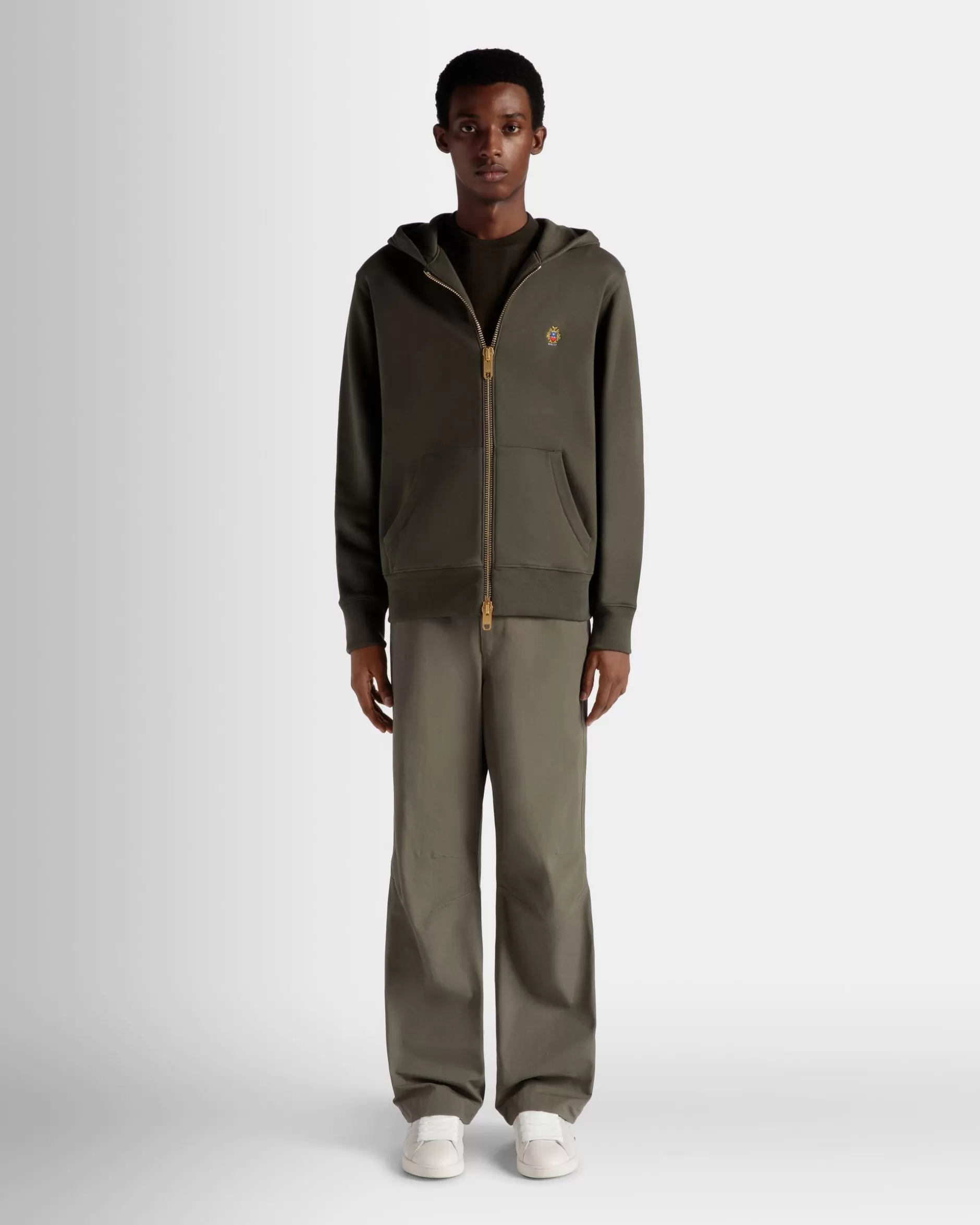 Bally Kapuzenpullover Aus Kaschmirgemisch In Olive Green Aus Der Adrien Brody Travel-Kollektion Grün Store