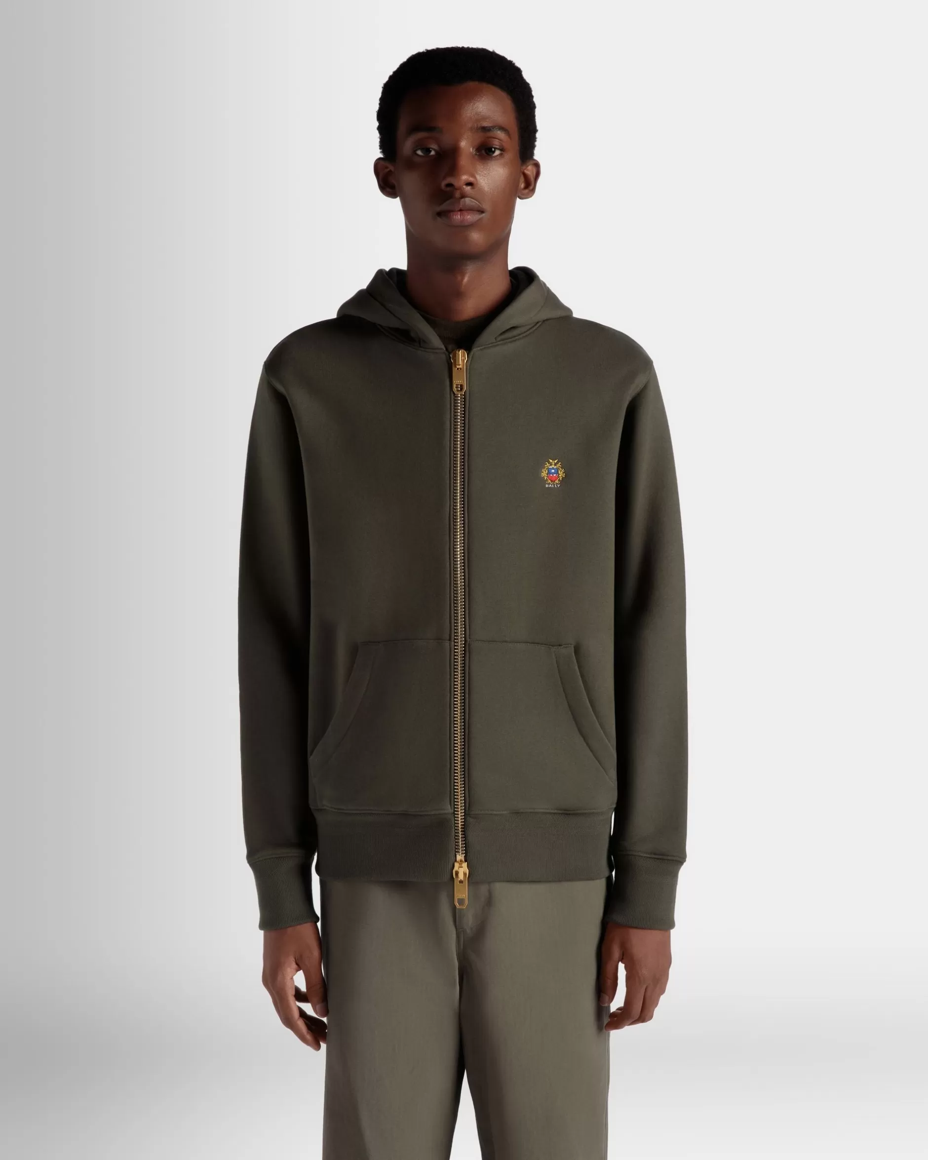 Bally Kapuzenpullover Aus Kaschmirgemisch In Olive Green Aus Der Adrien Brody Travel-Kollektion Grün Store