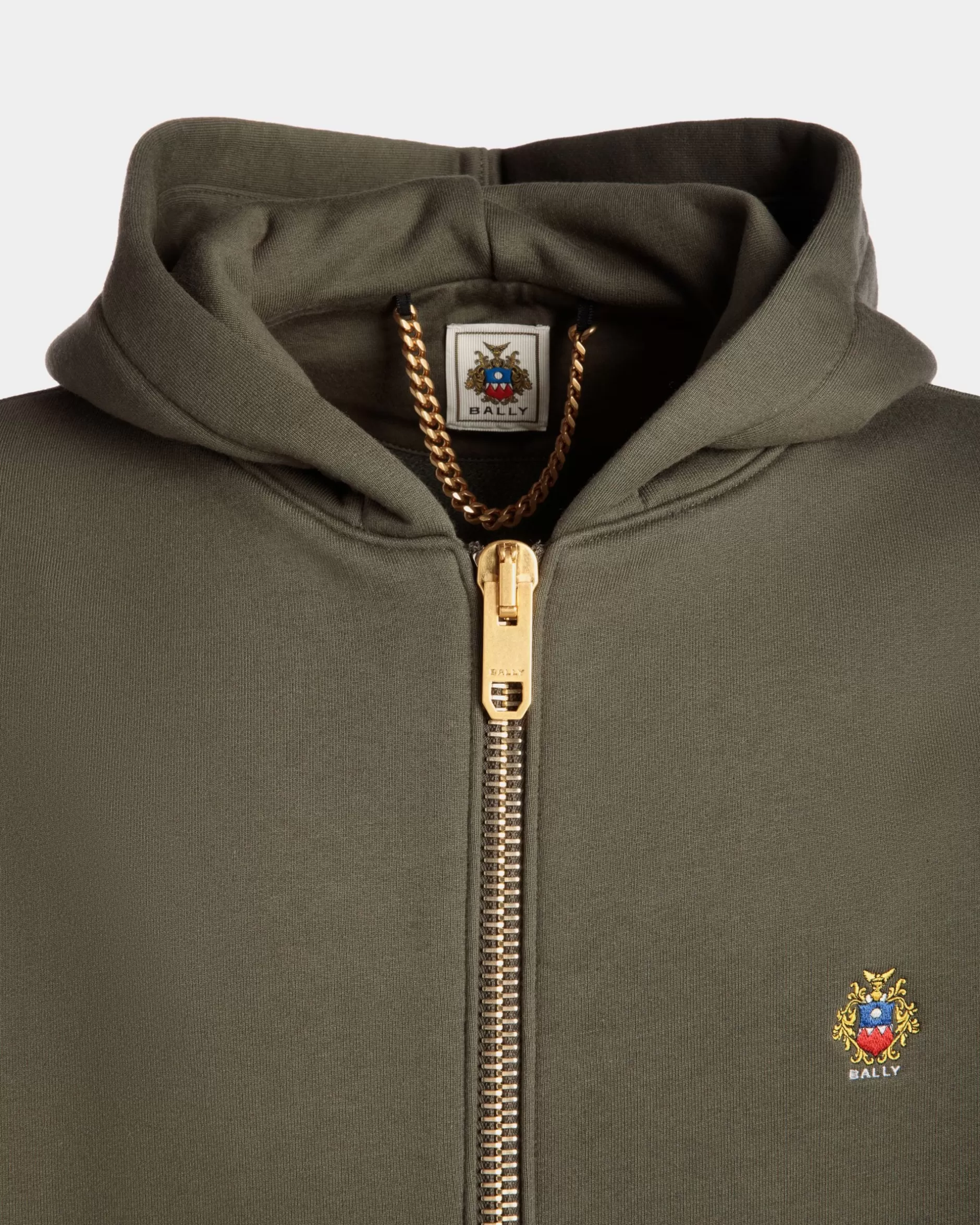 Bally Kapuzenpullover Aus Kaschmirgemisch In Olive Green Aus Der Adrien Brody Travel-Kollektion Grün Store