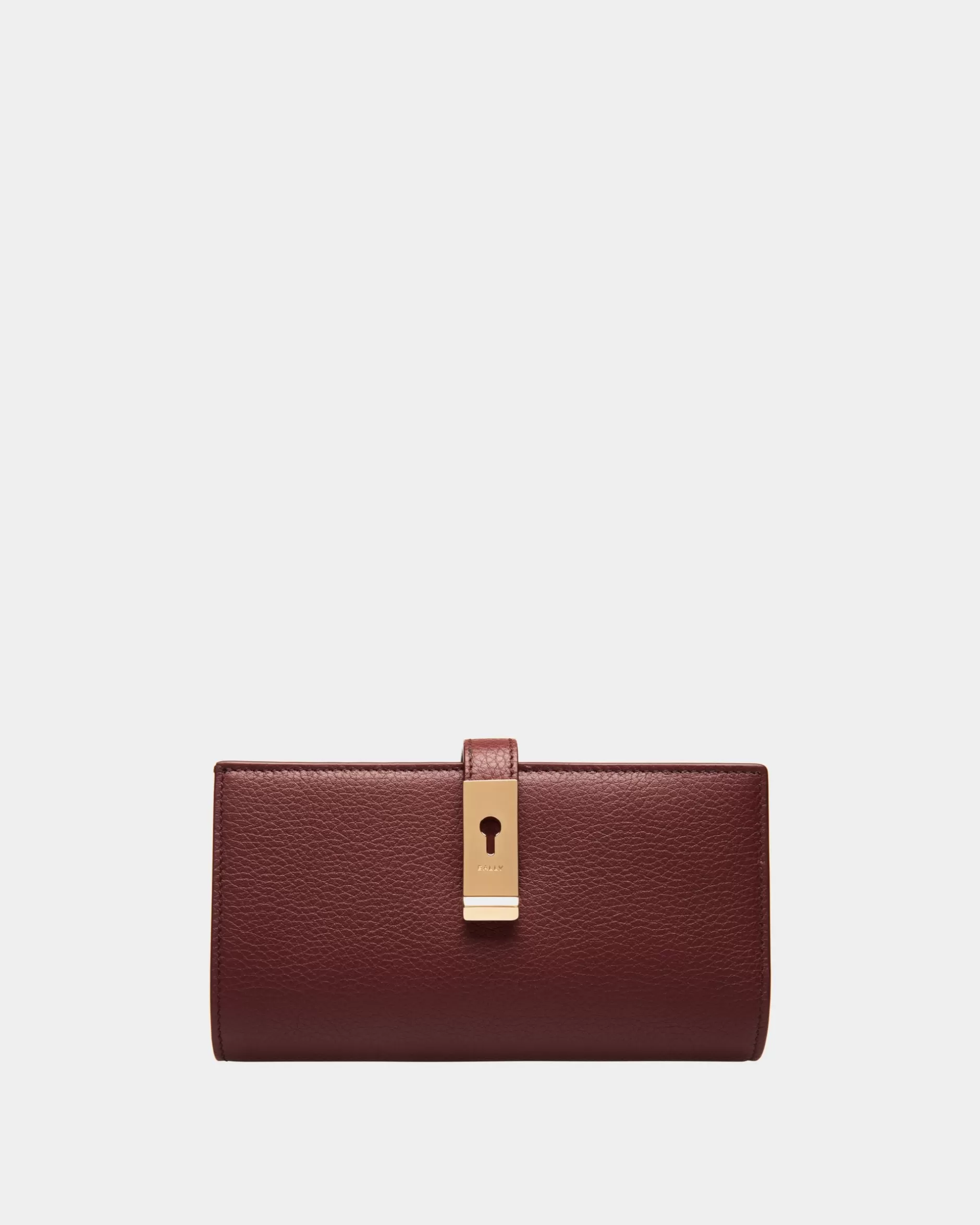 Bally Lock Me Lange Geldbörse Aus Genarbtem Leder In Andorra Rot Hot