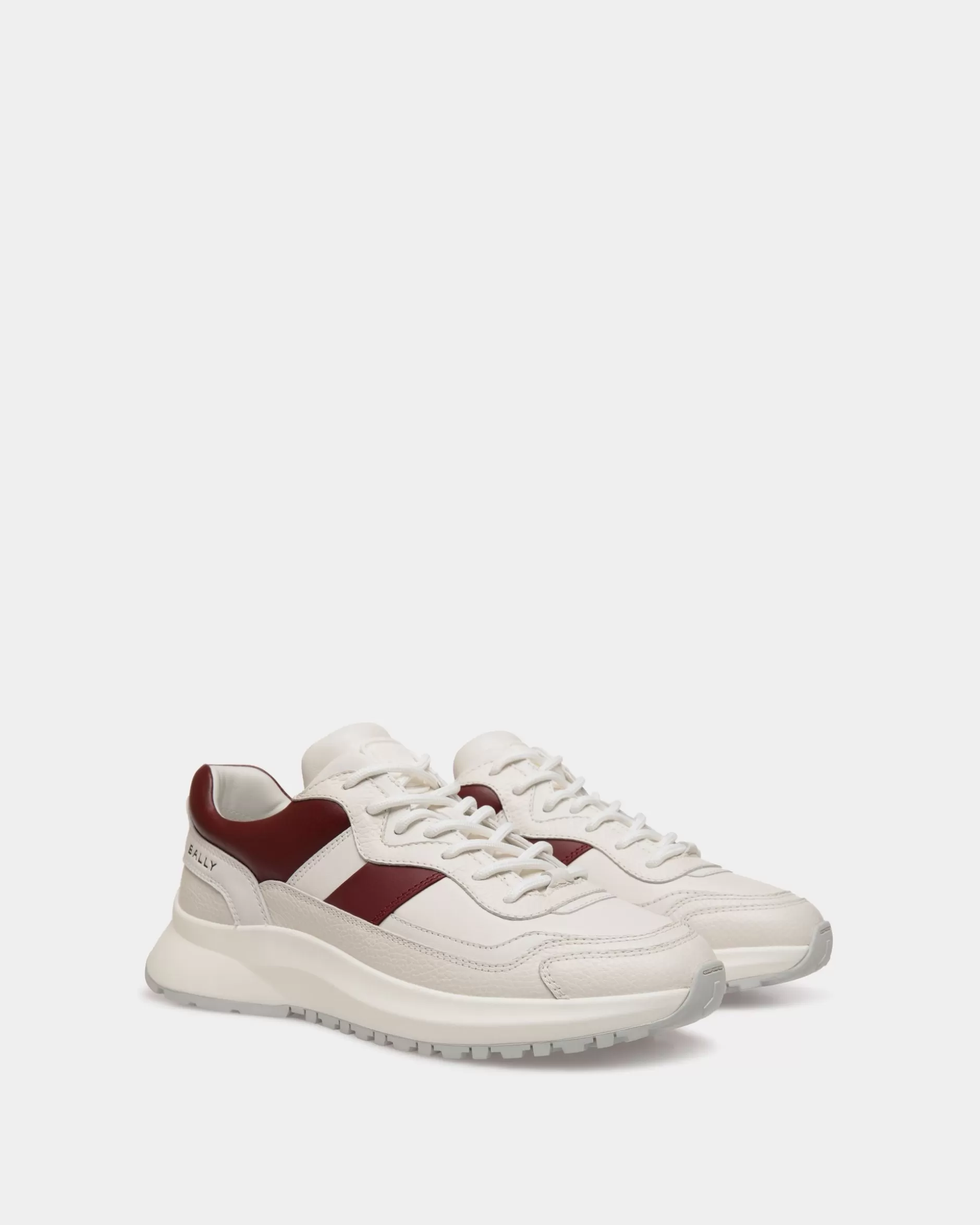 Bally Outline Sneaker Aus Leder In Und Heritage Red Weiß Best Sale