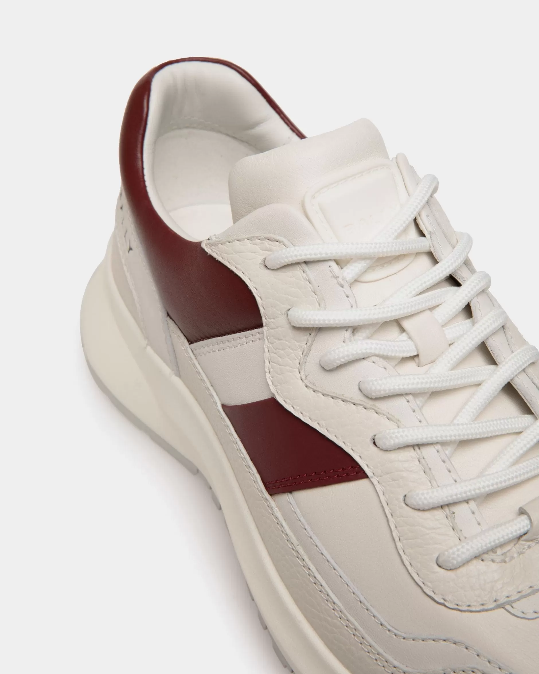 Bally Outline Sneaker Aus Leder In Und Heritage Red Weiß Best Sale