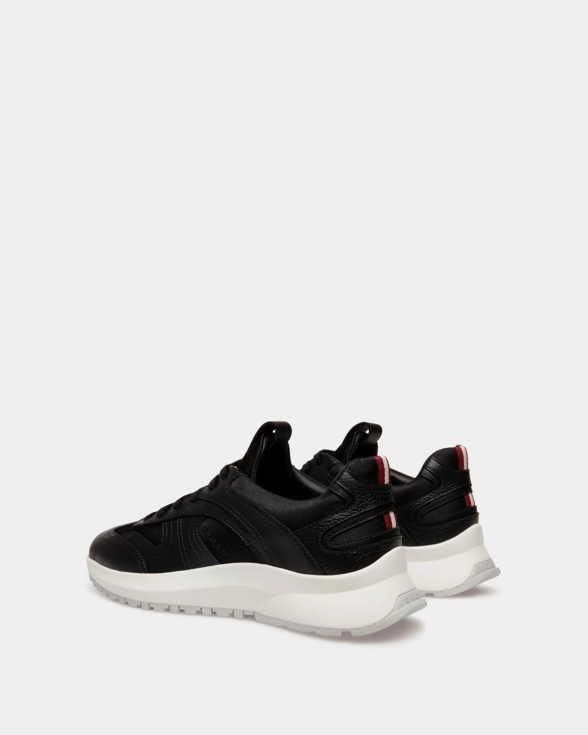 Bally Outline Sneaker Aus Leder Und Nylon In Und Weiß Schwarz Best
