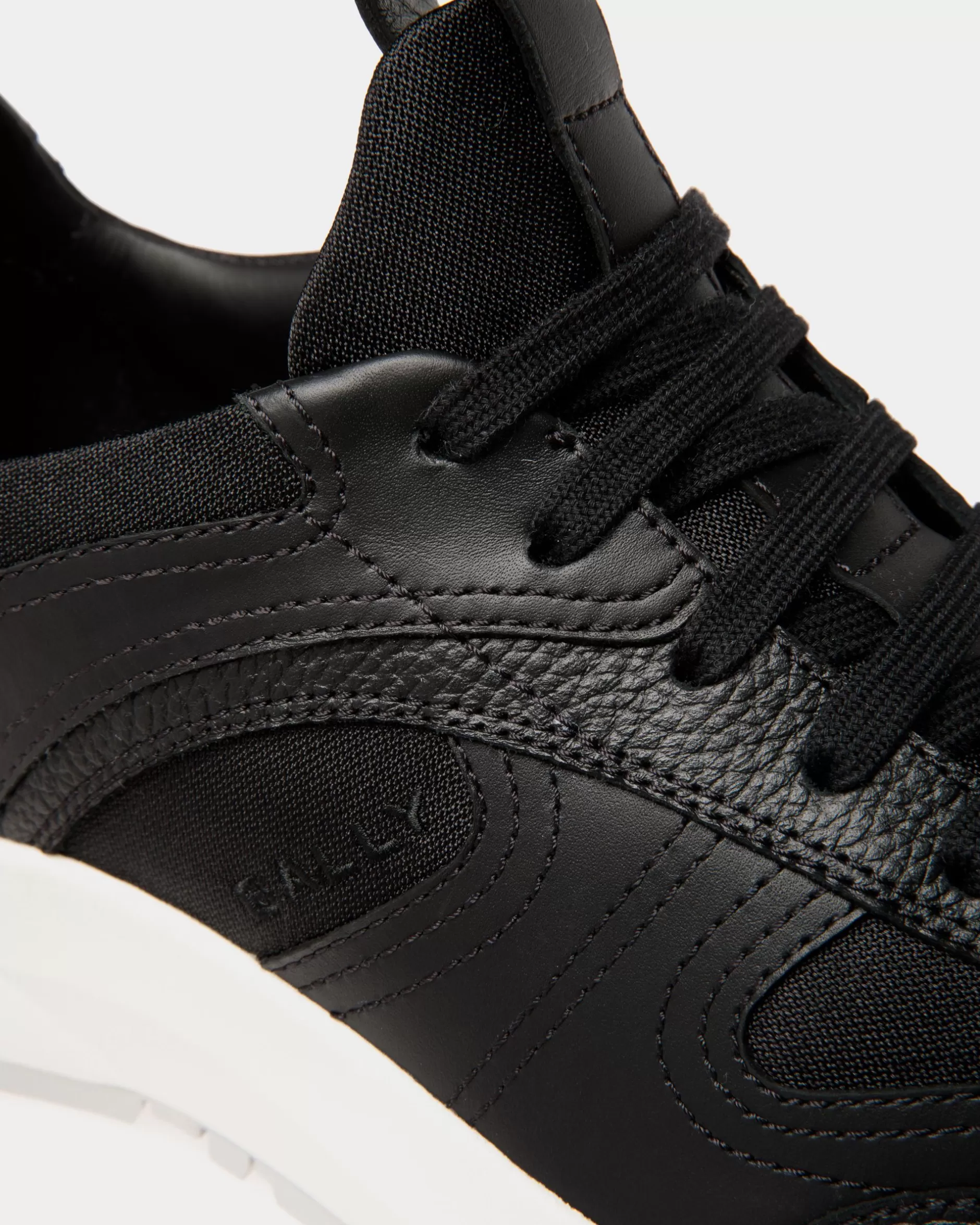 Bally Outline Sneaker Aus Leder Und Nylon In Und Weiß Schwarz Best