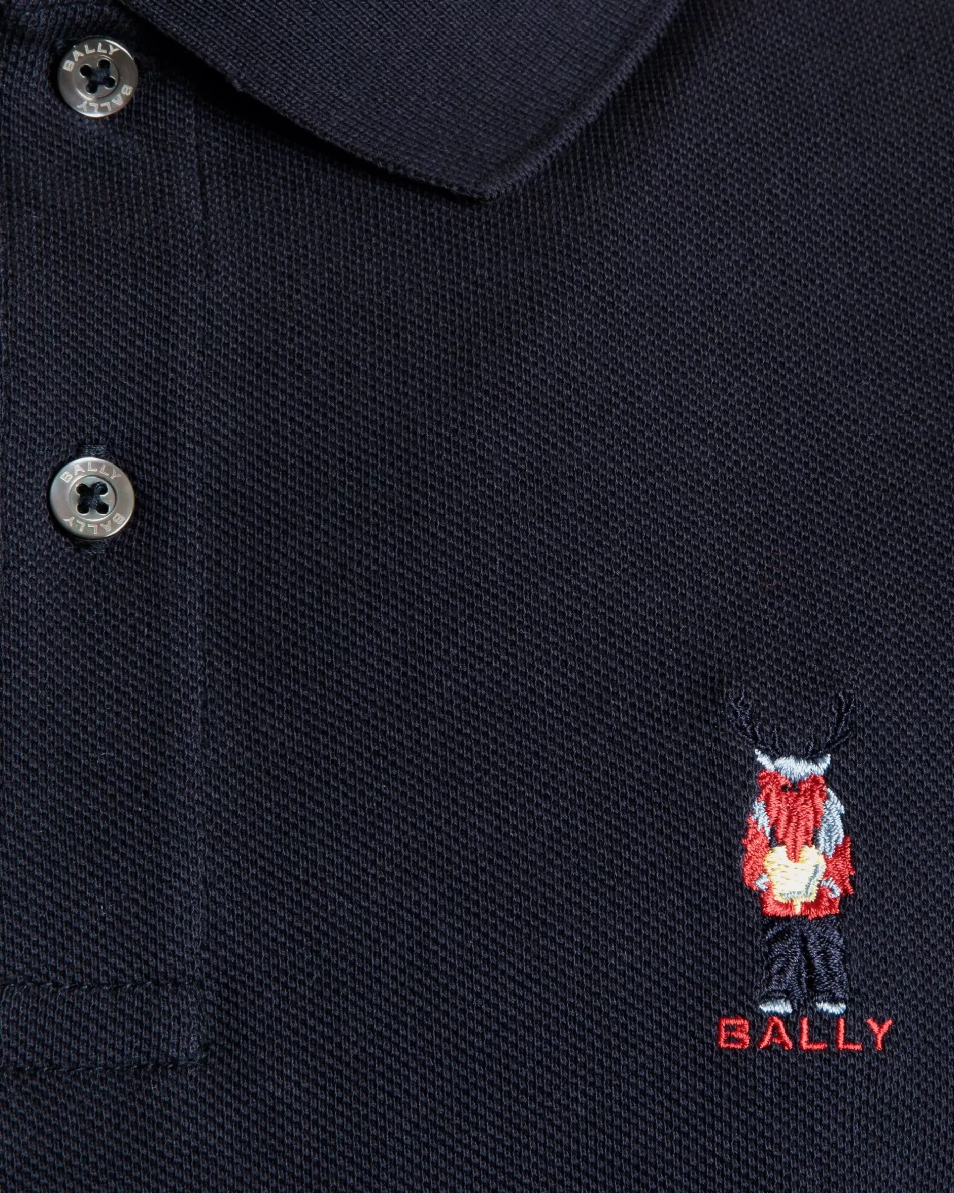 Bally Poloshirt Mit Forest Mask Aus Baumwolle In Navy Blue Blau Discount