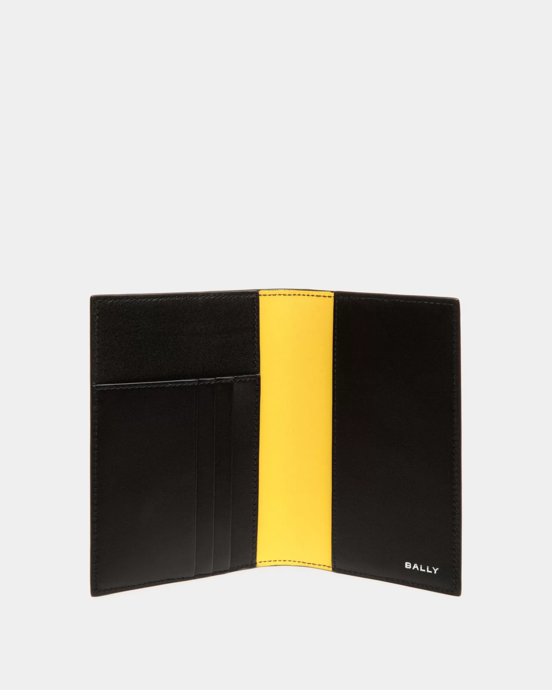 Bally Reisepassetui Aus Leder In Und Gelb Aus Der Adrien Brody Travel-Kollektion Schwarz Clearance